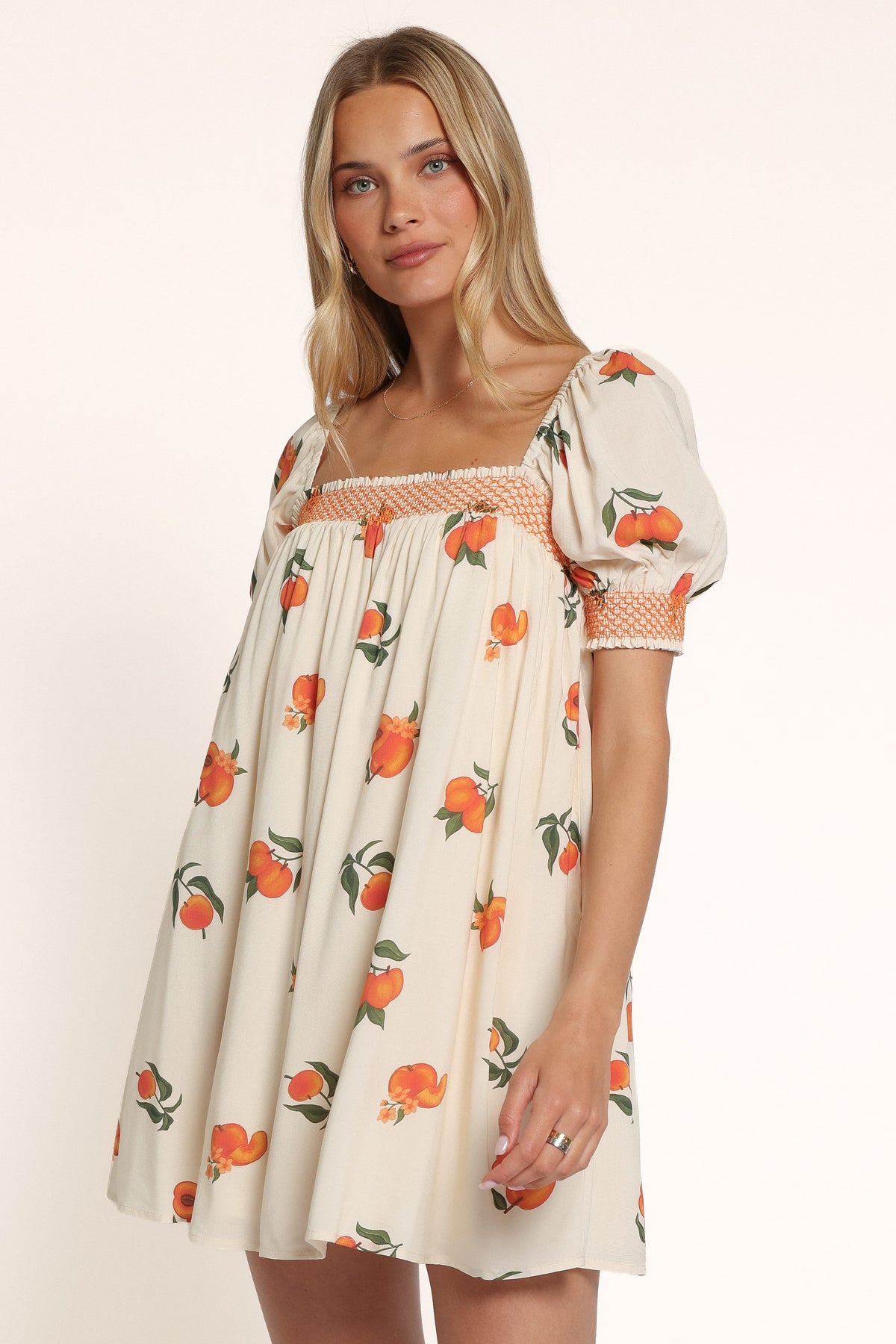 DRESSES Wrenlee Mini Dress - Cream Peach Print