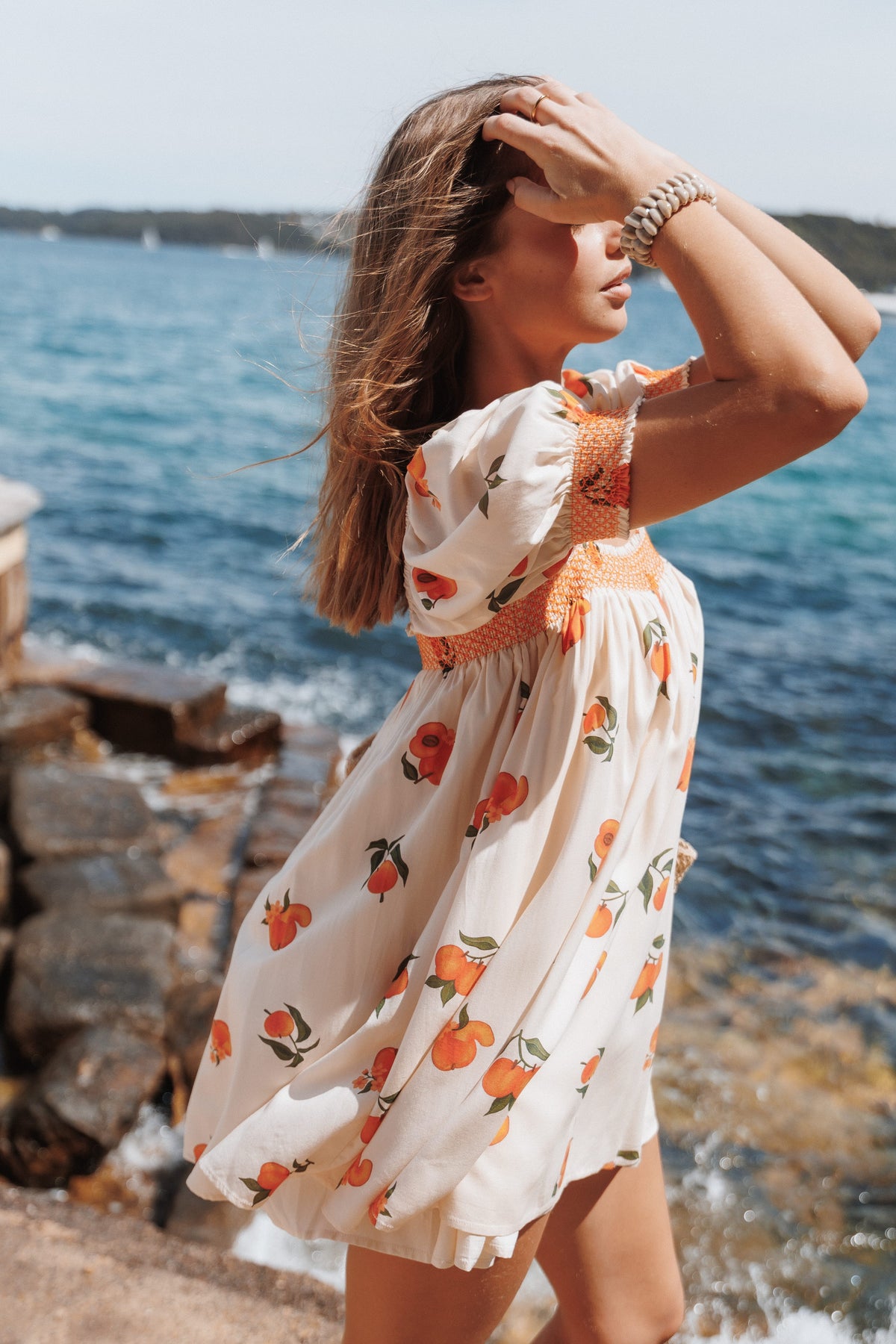 DRESSES Wrenlee Mini Dress - Cream Peach Print