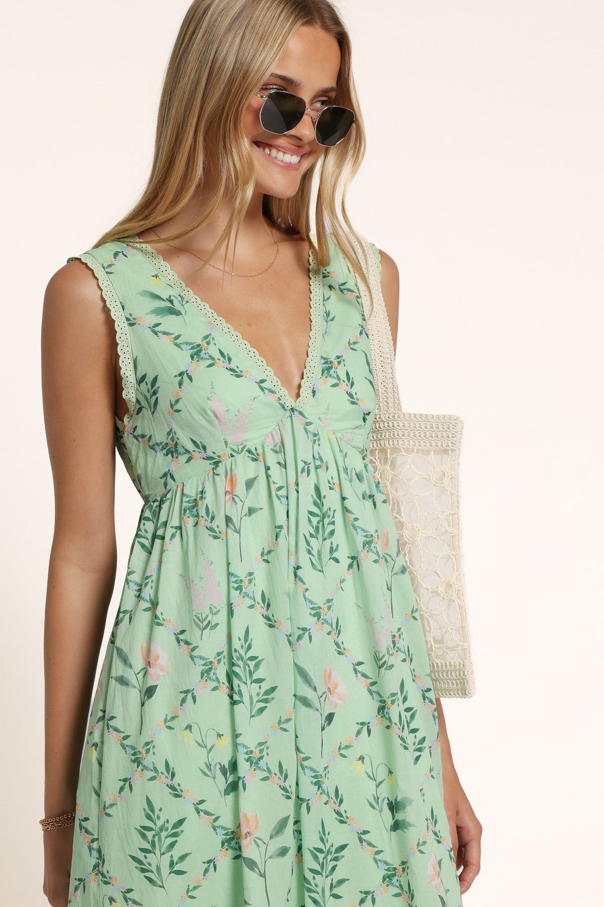DRESSES Yamina Midi Dress - Green Botanical Floral