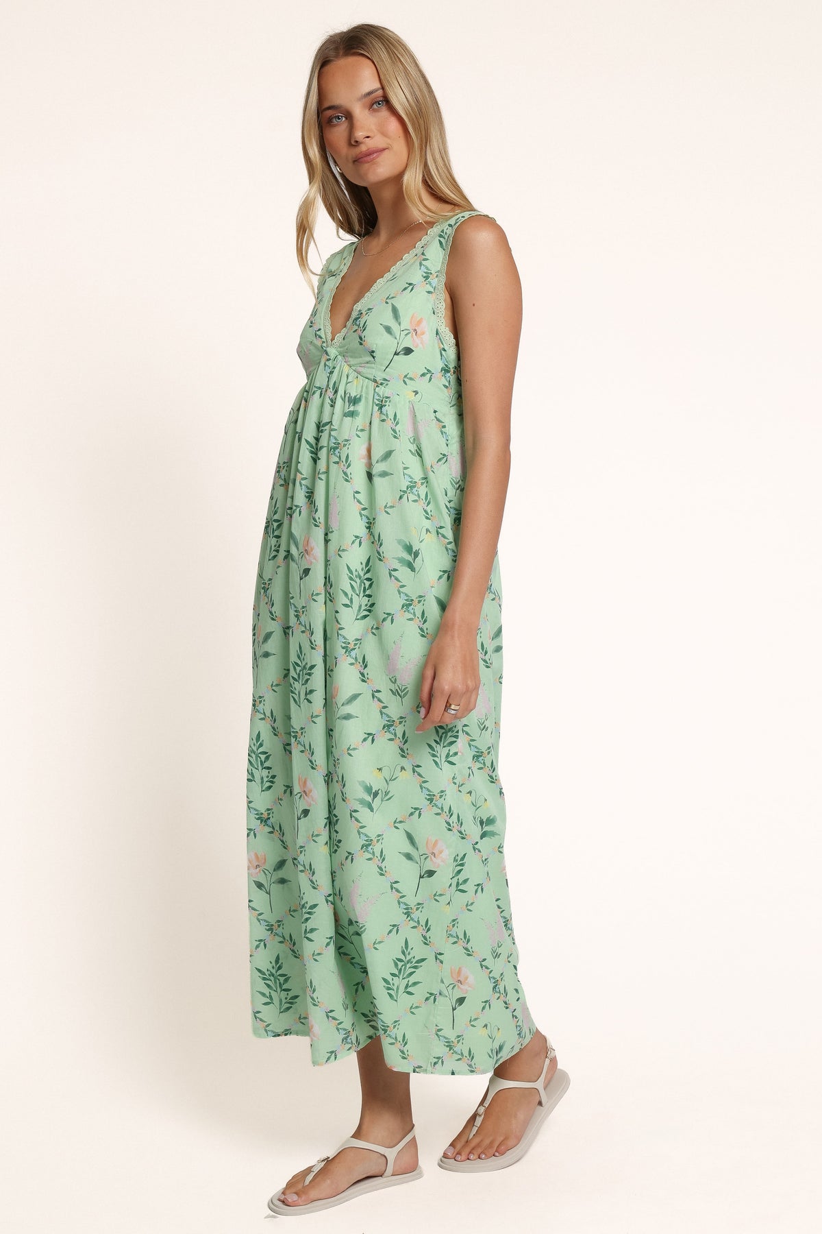 DRESSES Yamina Midi Dress - Green Botanical Floral