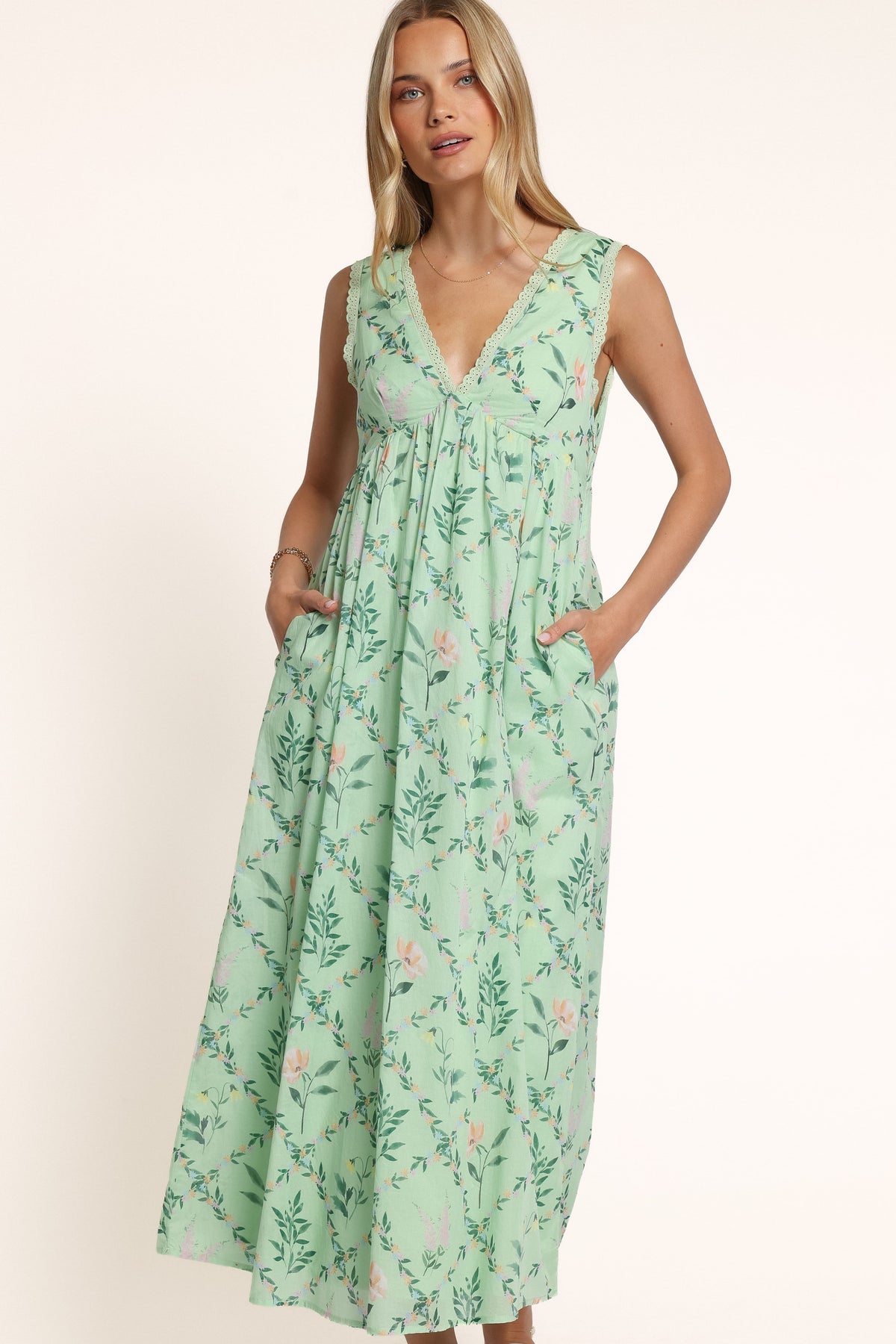 DRESSES Yamina Midi Dress - Green Botanical Floral