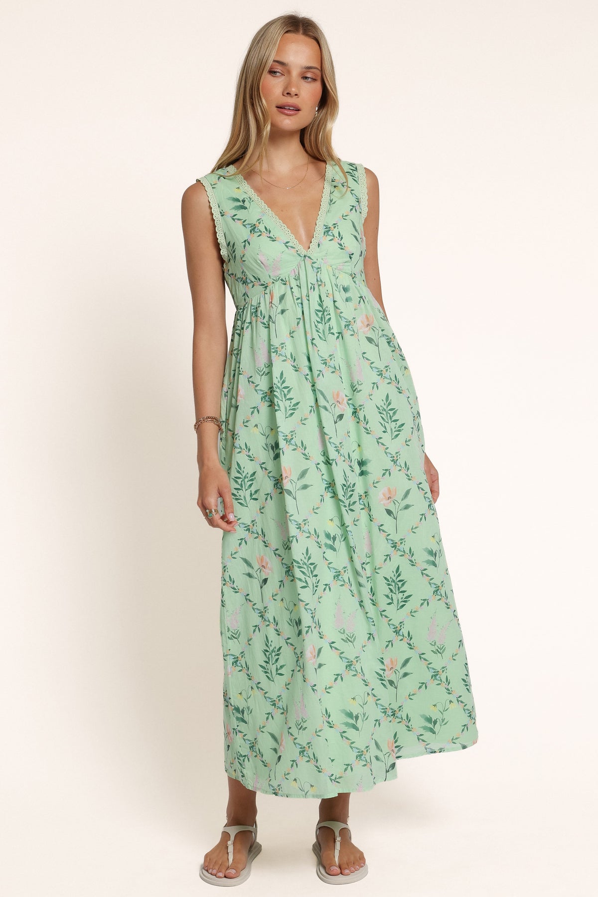 DRESSES Yamina Midi Dress - Green Botanical Floral