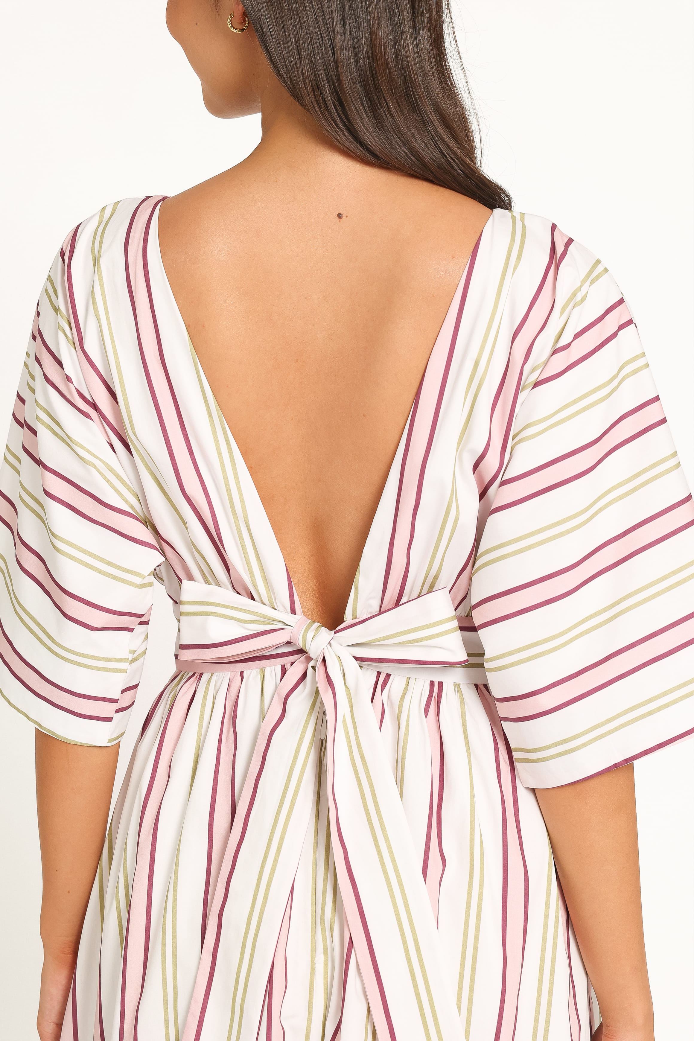 Zeena Puff Sleeve Maxi Dress - Pink Candy Stripe | Petal & Pup