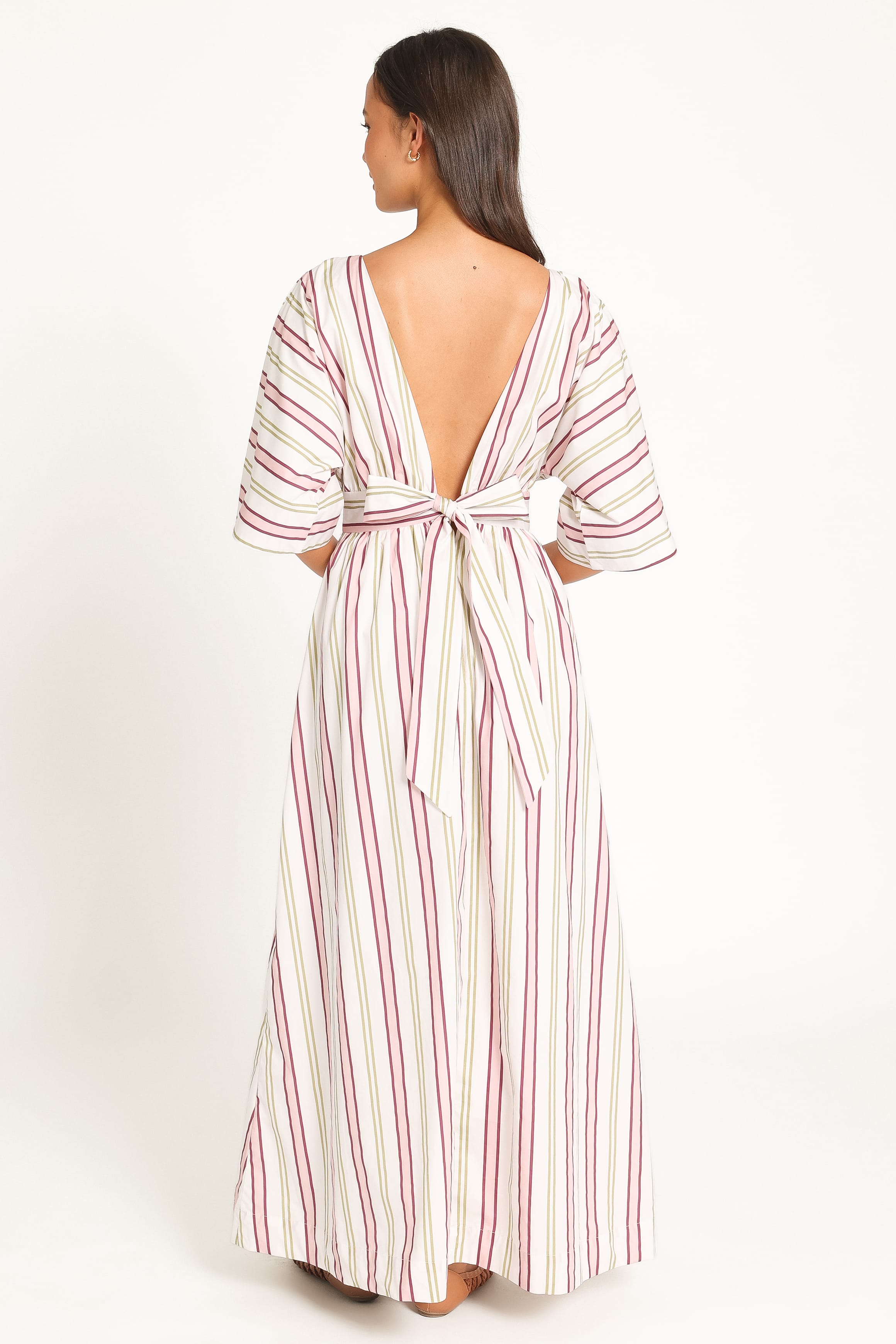 DRESSES Zeena Puff Sleeve Maxi Dress - Pink Candy Stripe