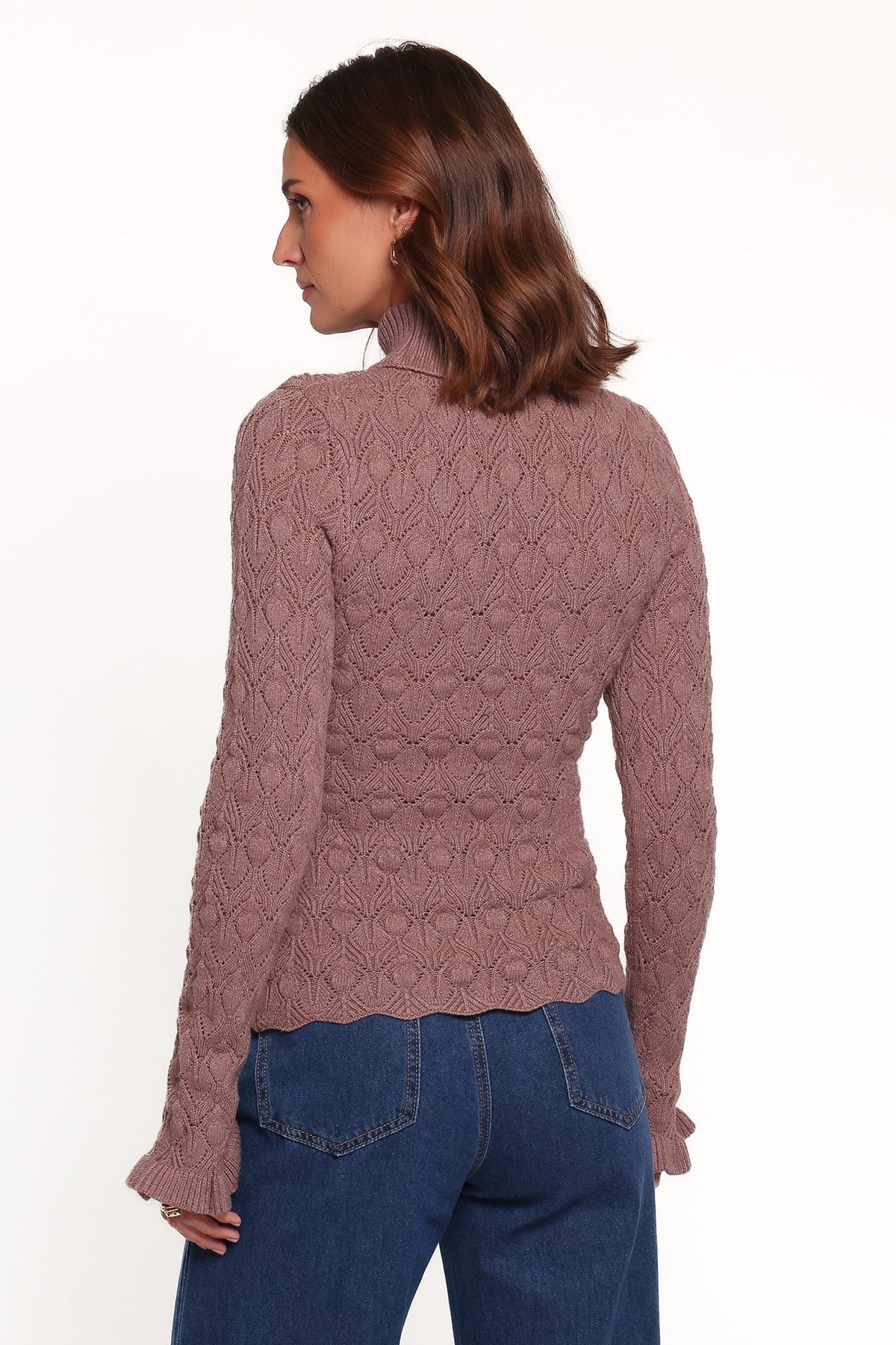 KNITWEAR Baker Pointelle Sweater - Mauve