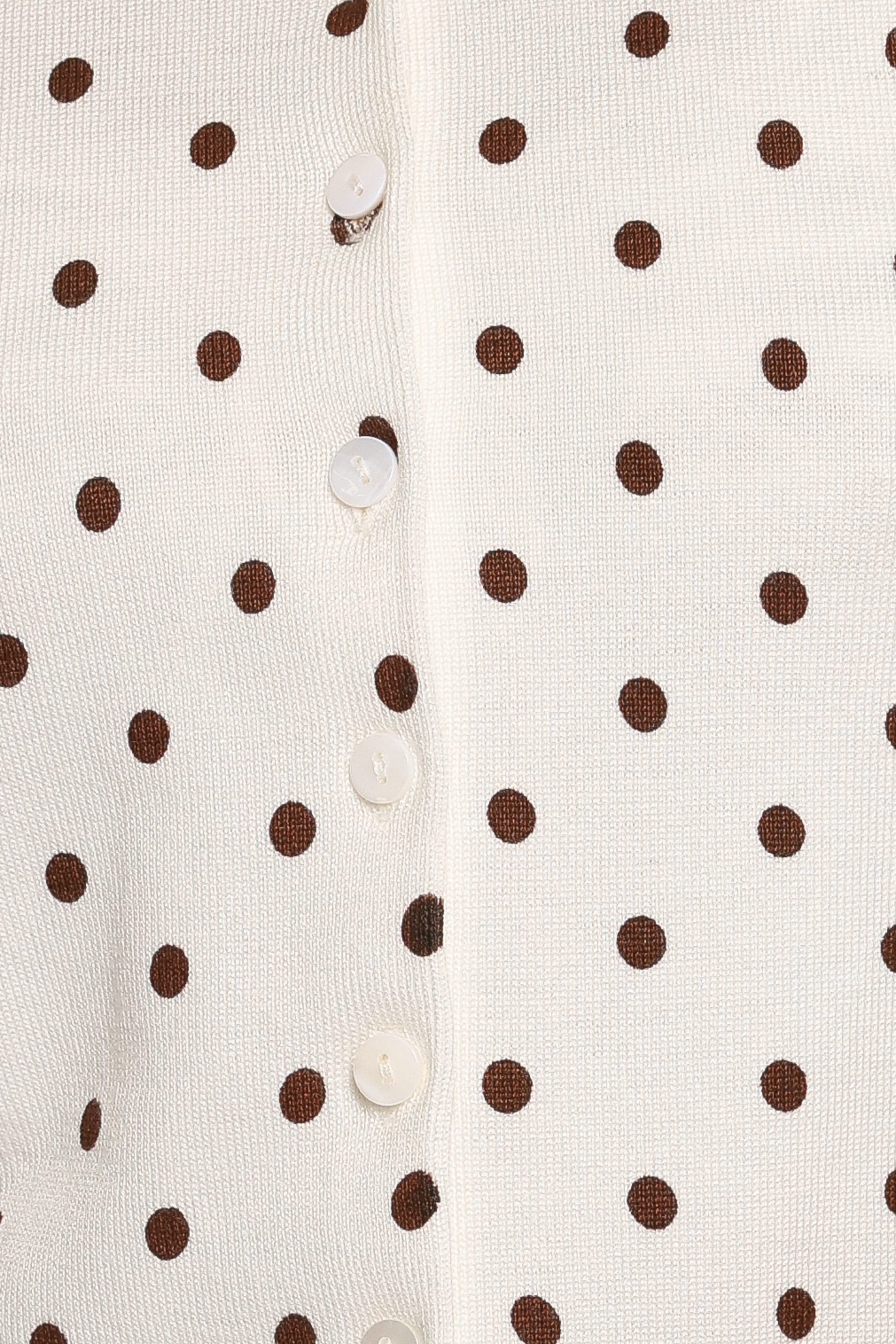 KNITWEAR Benson 3/4 Sleeve Cardigan - White Polka Dot