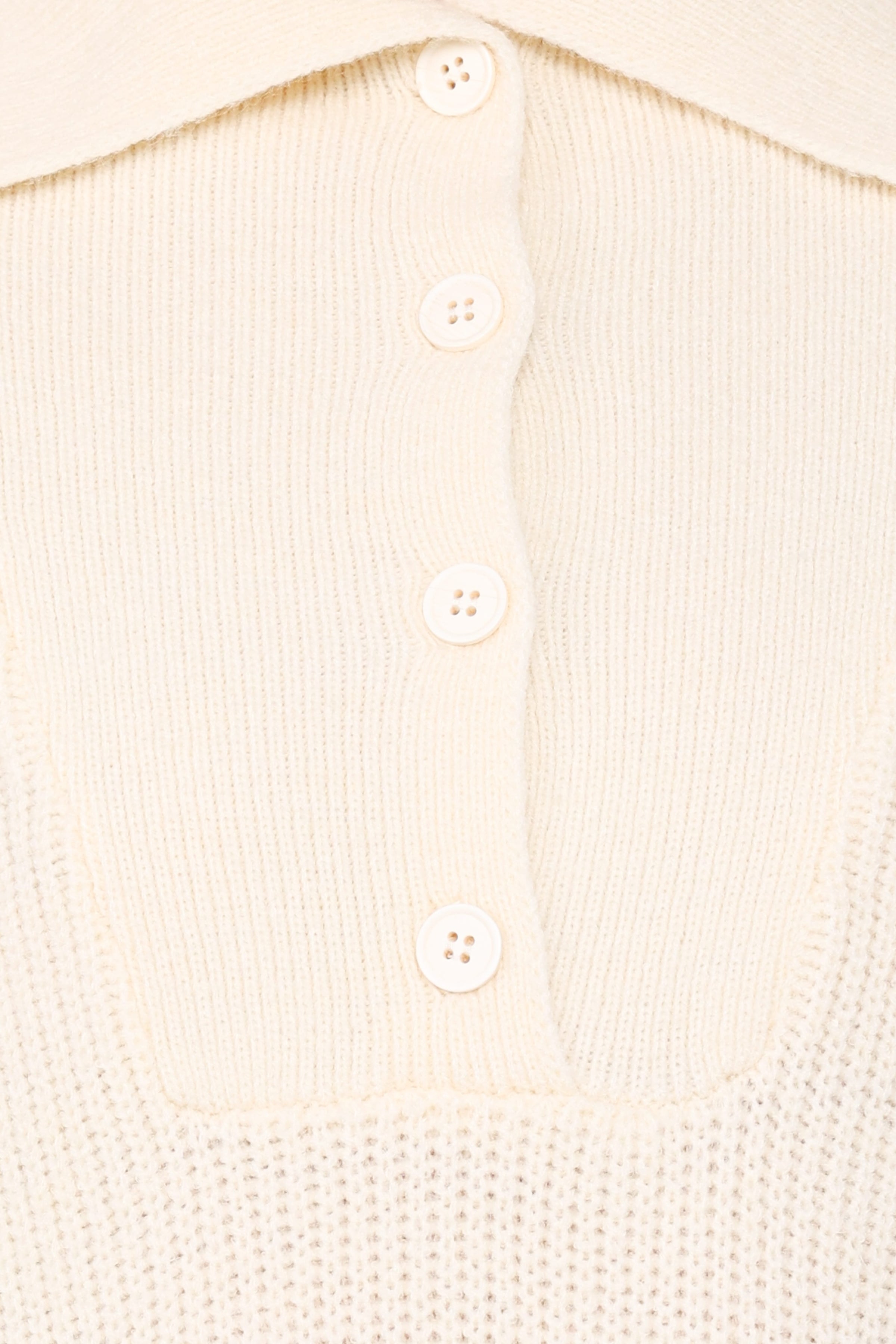 KNITWEAR Chadley Quarter Button Sweater - Cream