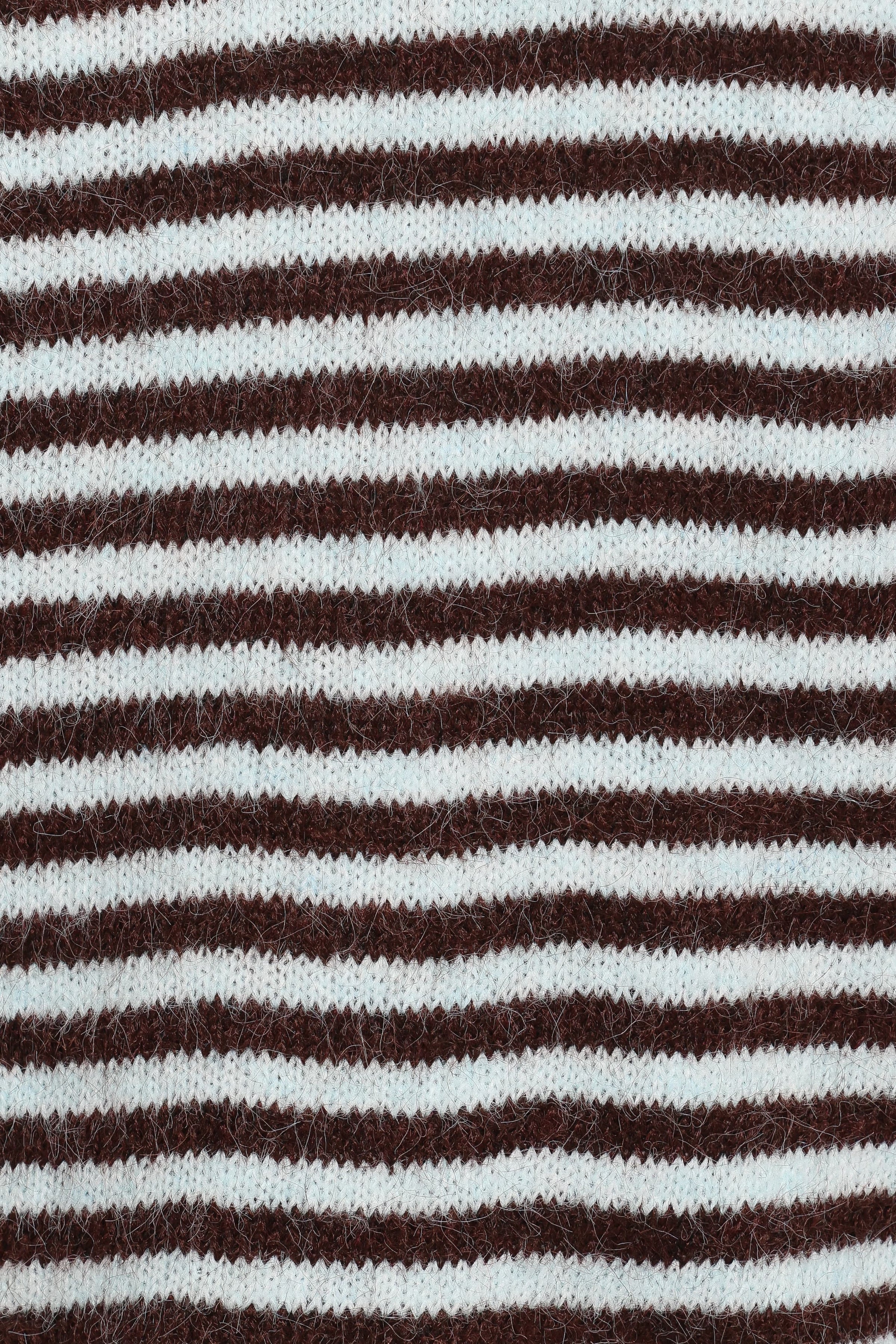KNITWEAR Cordelia Short Sleeve Sweater - Chocolate Stripe