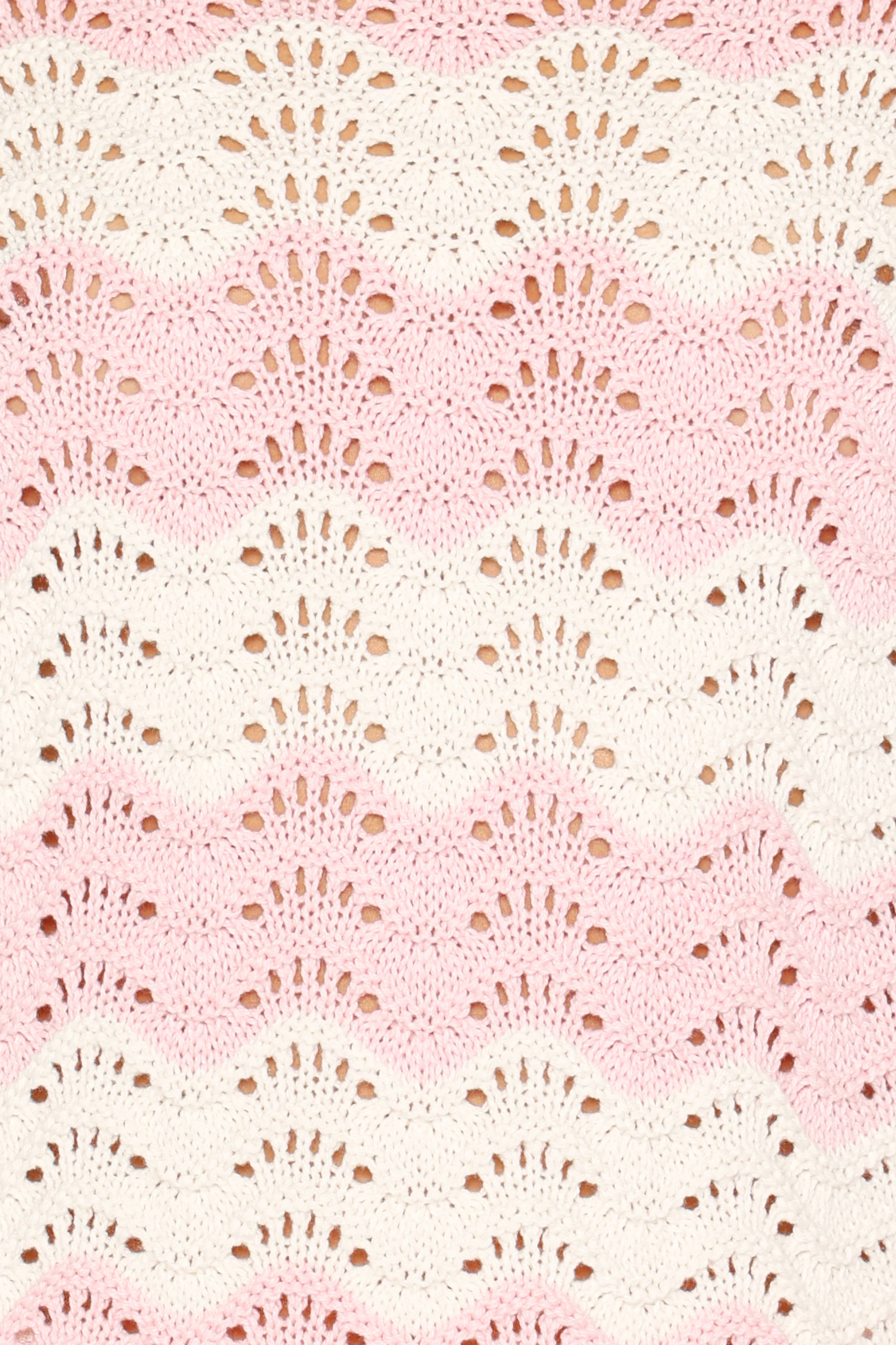 KNITWEAR Corinna Pointelle Stitch Sweater - Pink White