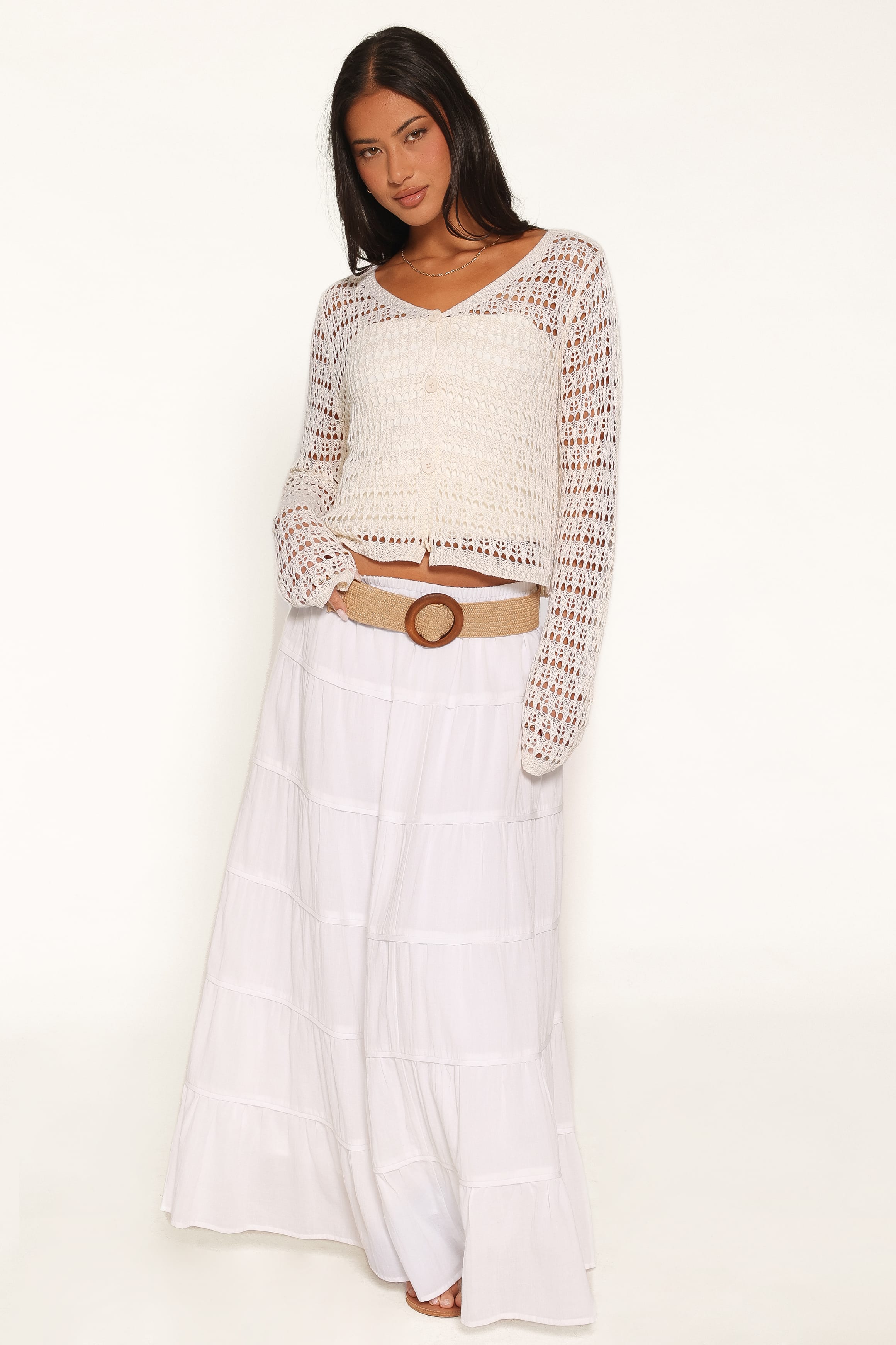 KNITWEAR Lorelle Pointelle Cardigan - Butter Yellow