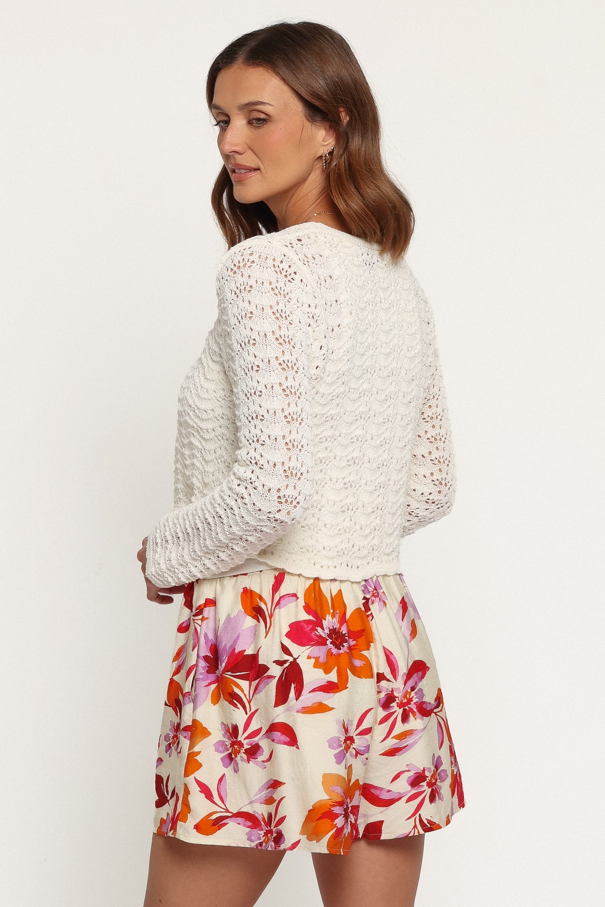 KNITWEAR Magnolia Tie Front Cardigan - Cream
