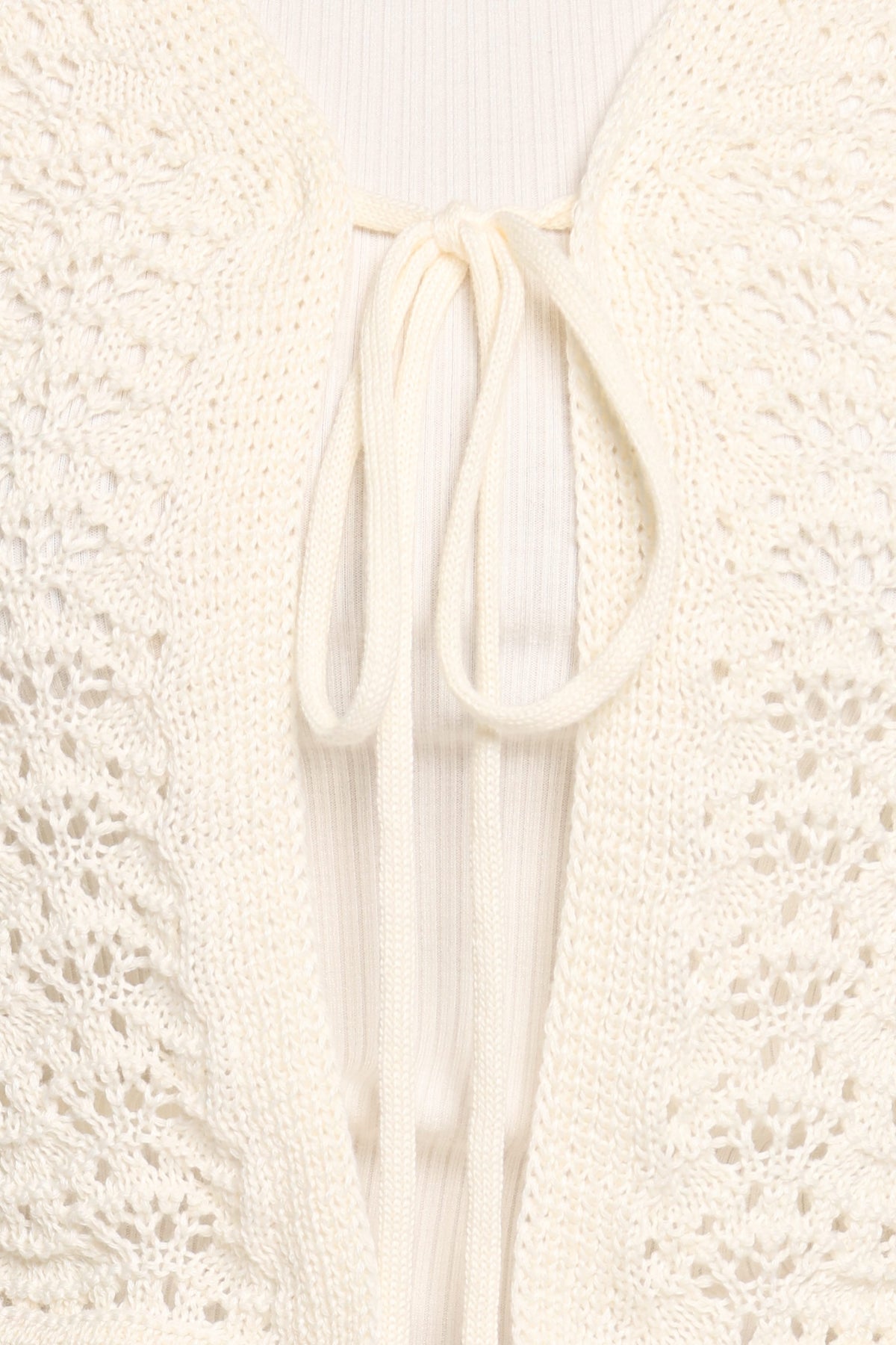 KNITWEAR Magnolia Tie Front Cardigan - Cream
