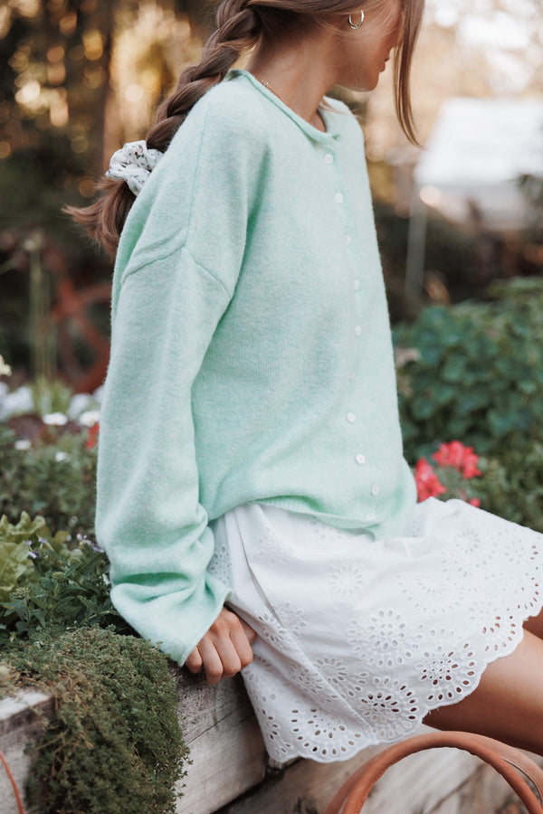 KNITWEAR Marlie Relaxed Cardigan - Mint Green