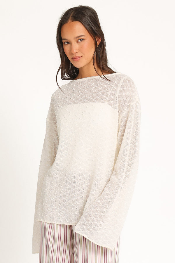KNITWEAR Sanders Lightweight Textured Knit - Cream