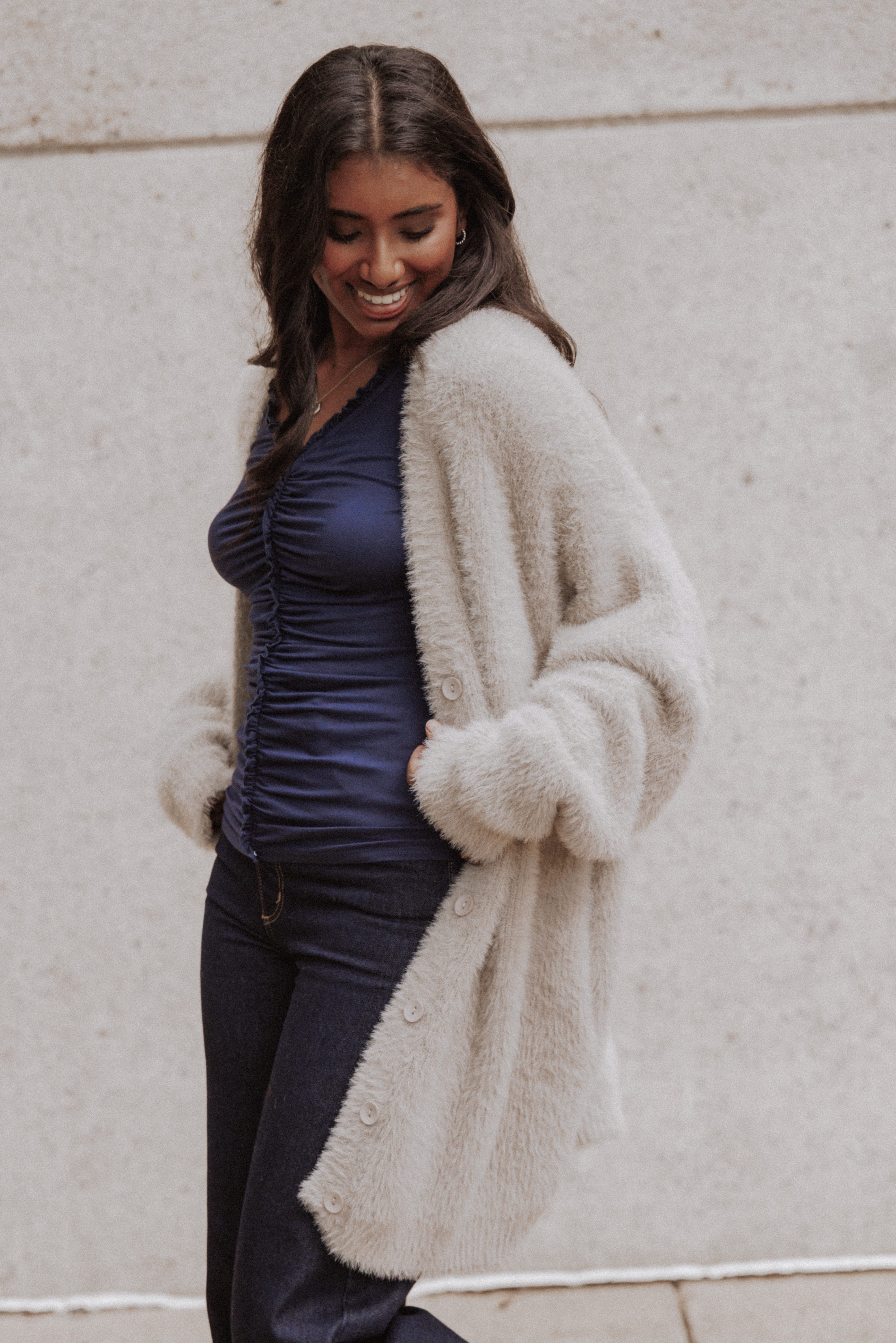 KNITWEAR Saoirse Oversized Cardigan - Camel