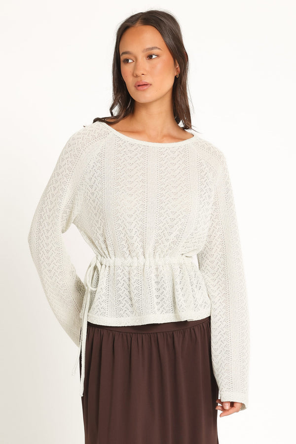 KNITWEAR Saorla Lightweight Pointelle Sweater - Sage