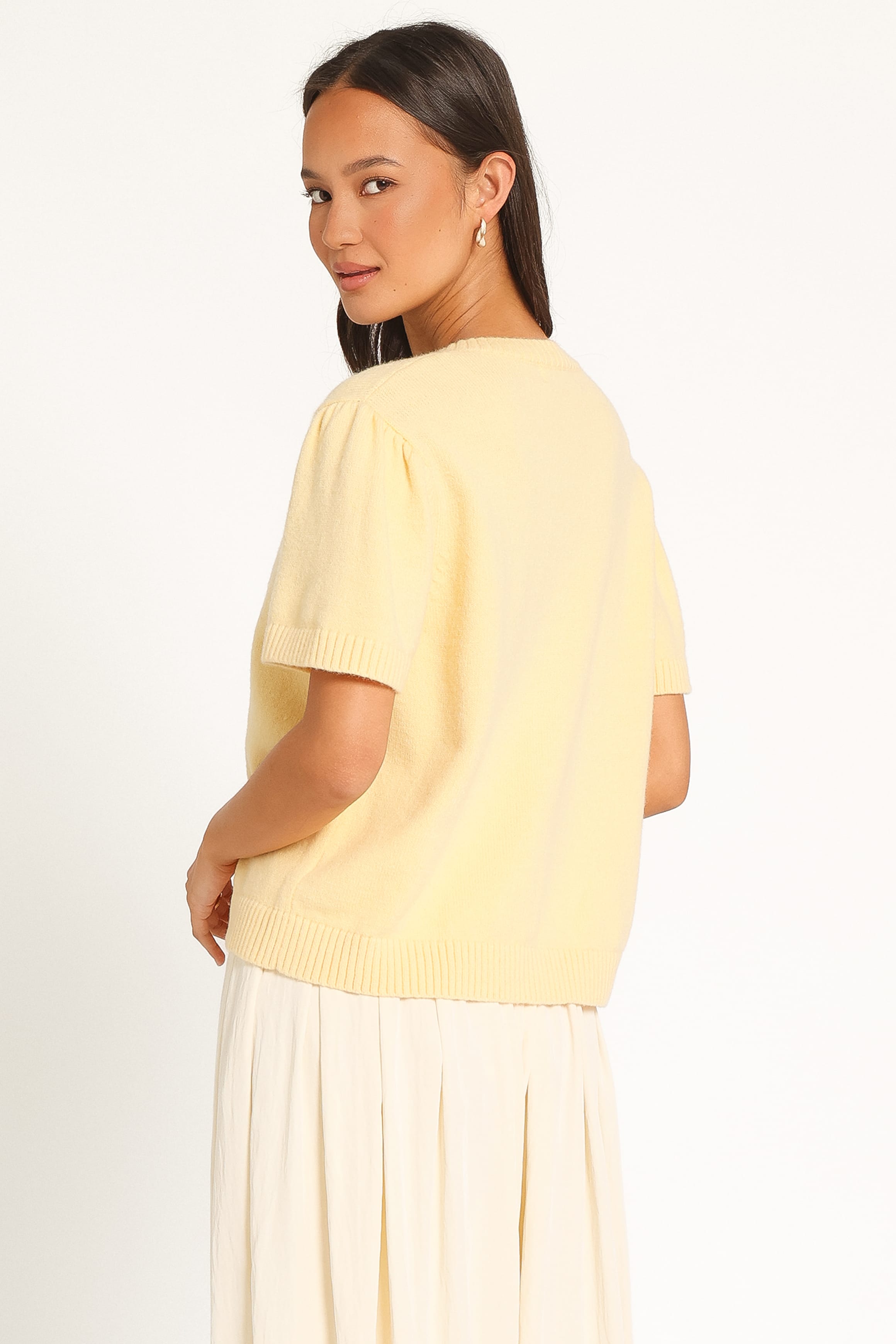 KNITWEAR Summa Short Sleeve Cardigan - Yellow