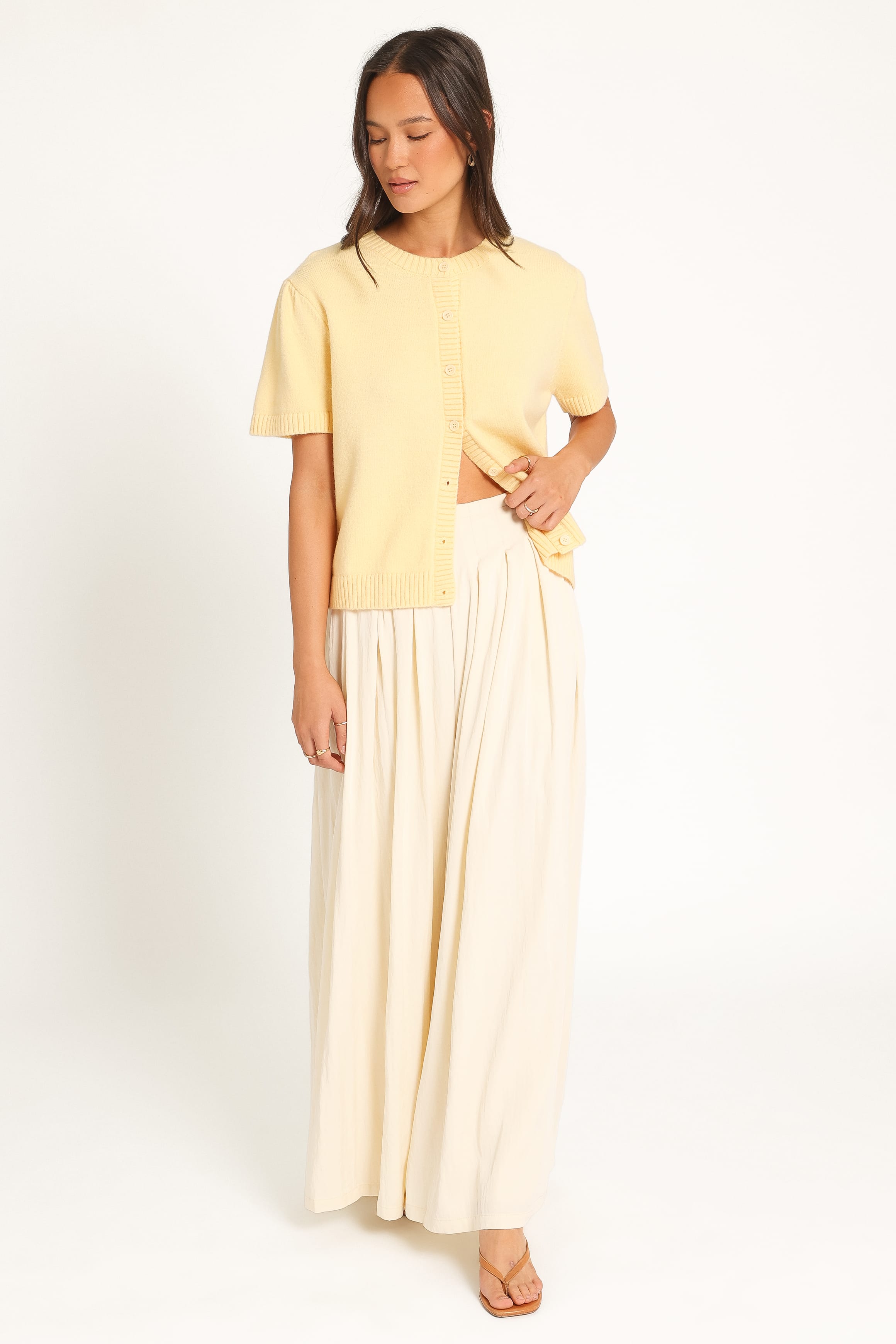 KNITWEAR Summa Short Sleeve Cardigan - Yellow