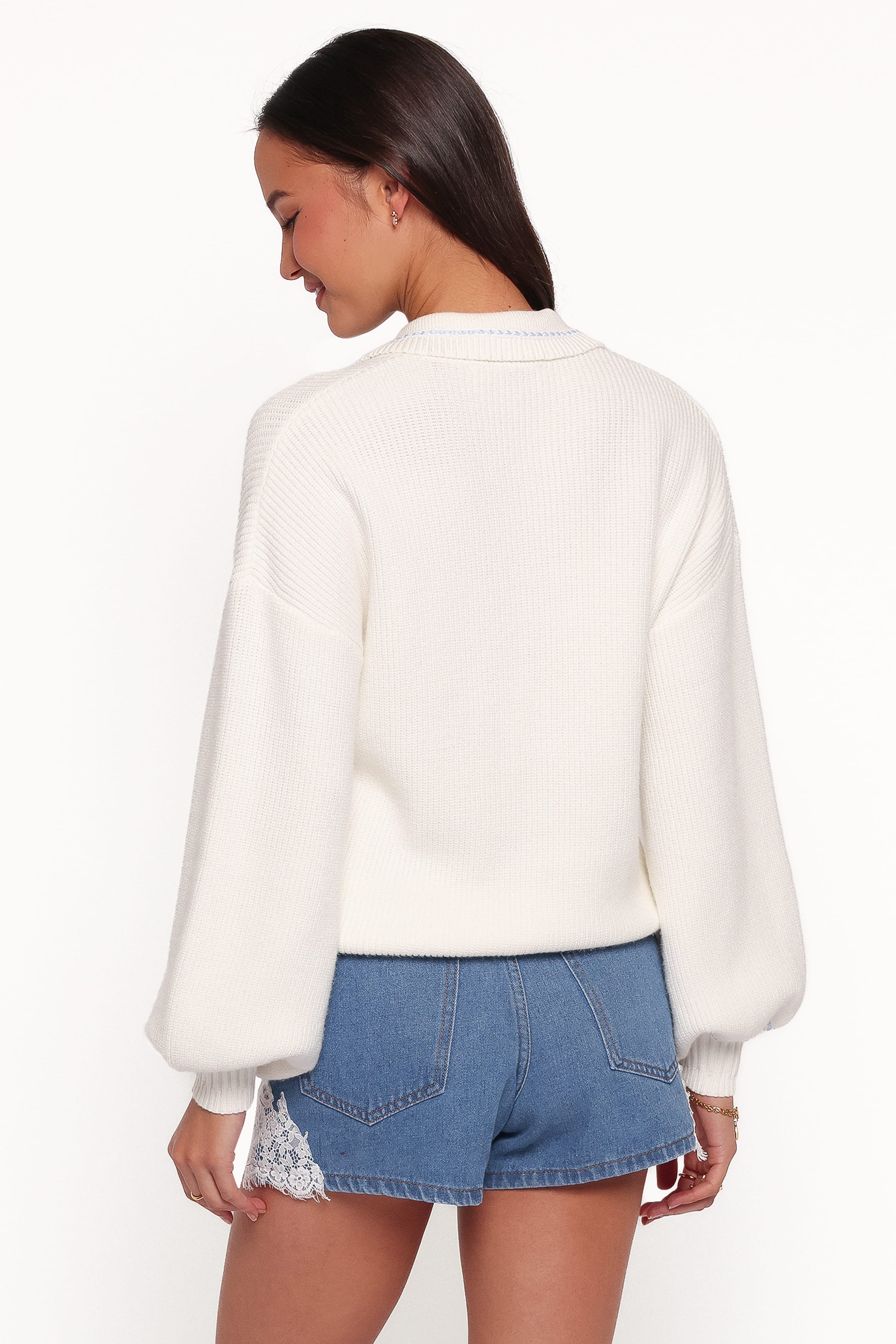 KNITWEAR Tamara Collared Sweater - White