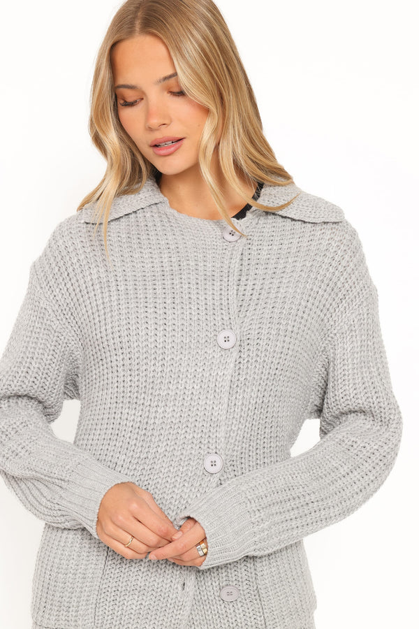 KNITWEAR Tobin Sweater Coatigan - Heather Grey