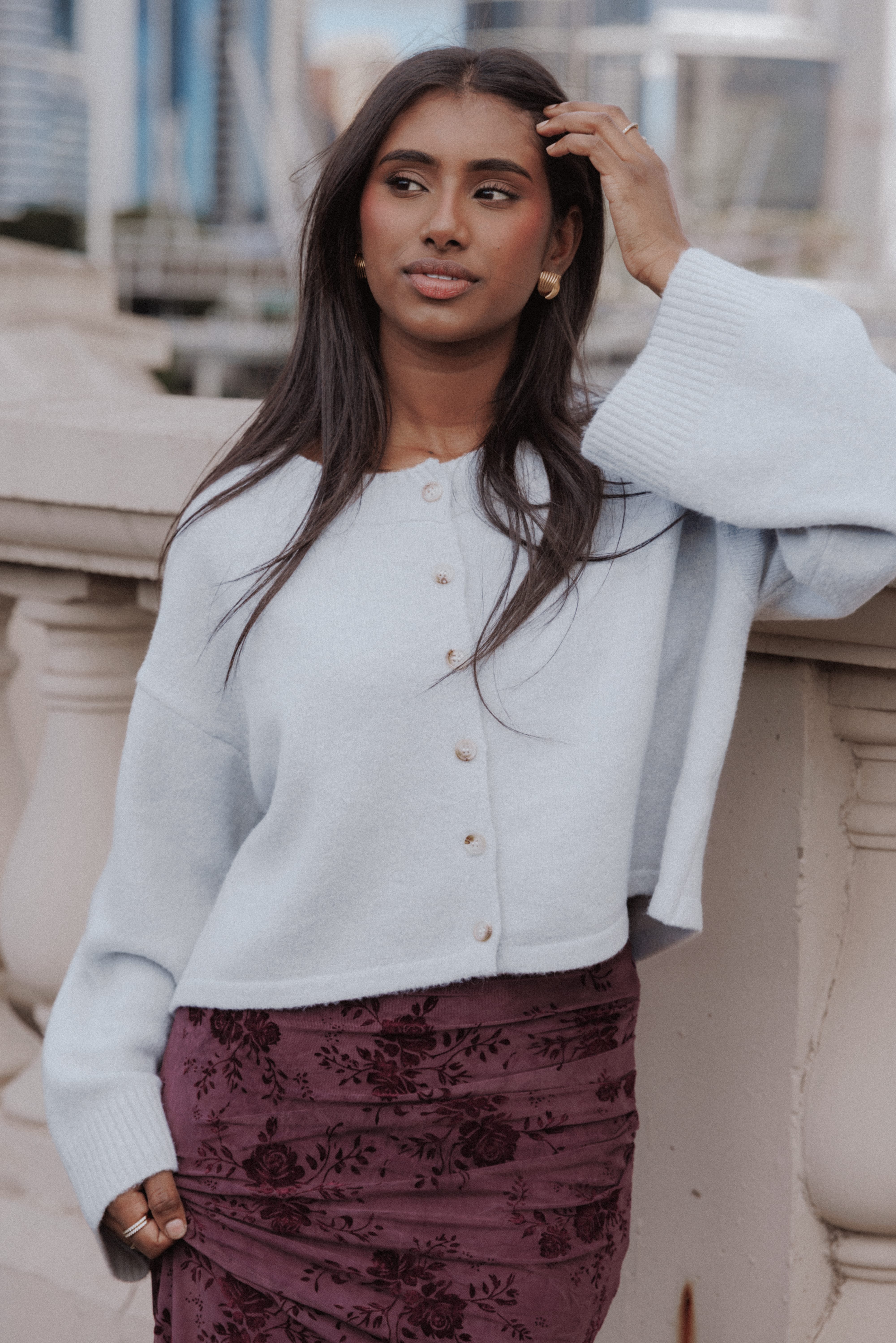 KNITWEAR Tori Wide Sleeve Cardigan - Grey
