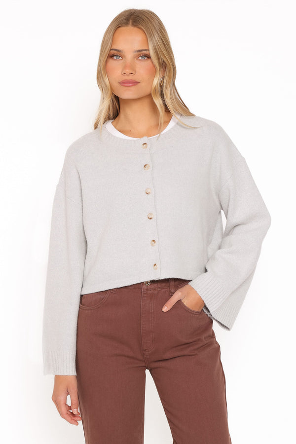 KNITWEAR Tori Wide Sleeve Cardigan - Grey