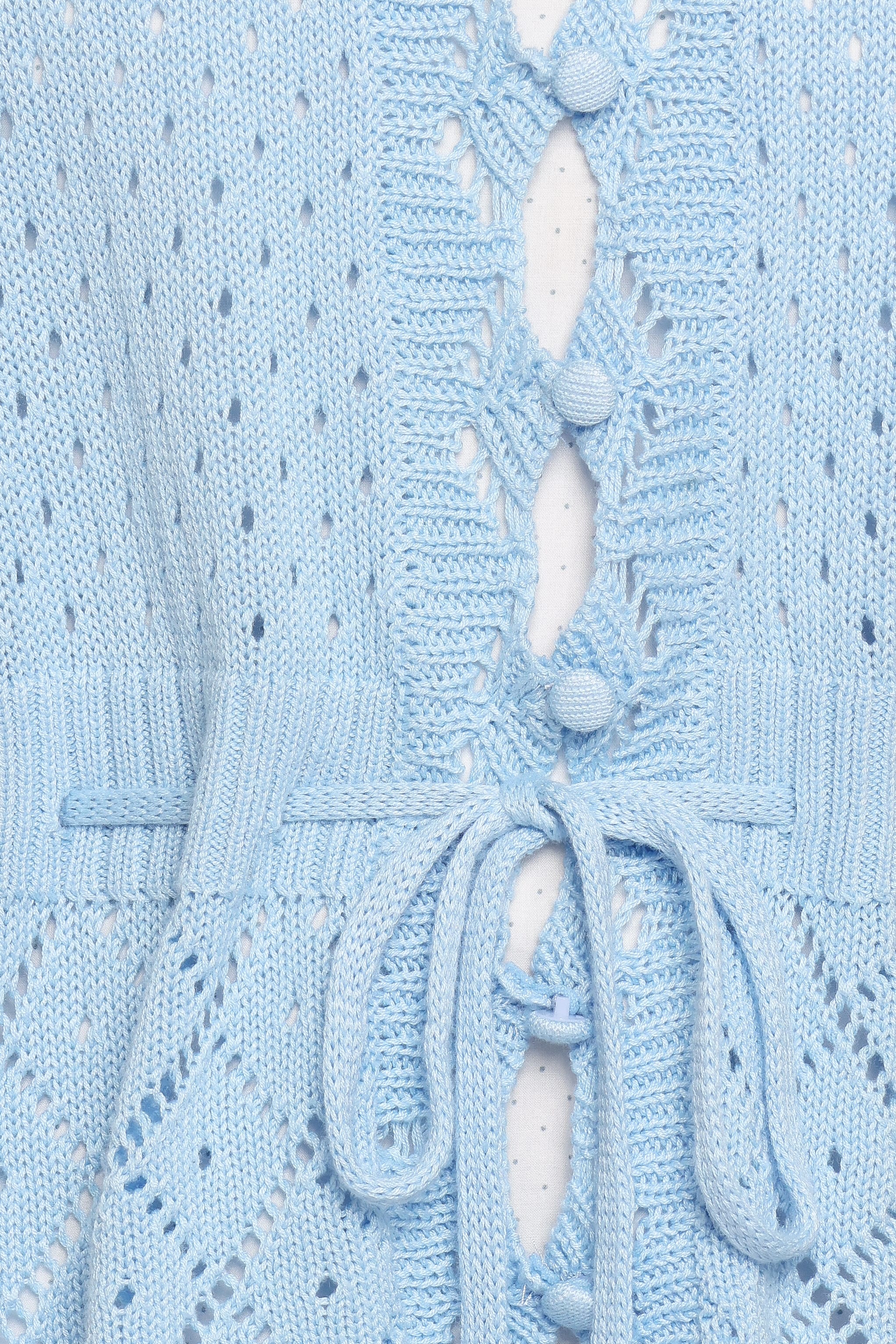 KNITWEAR Winny Pointelle Cardigan - Blue