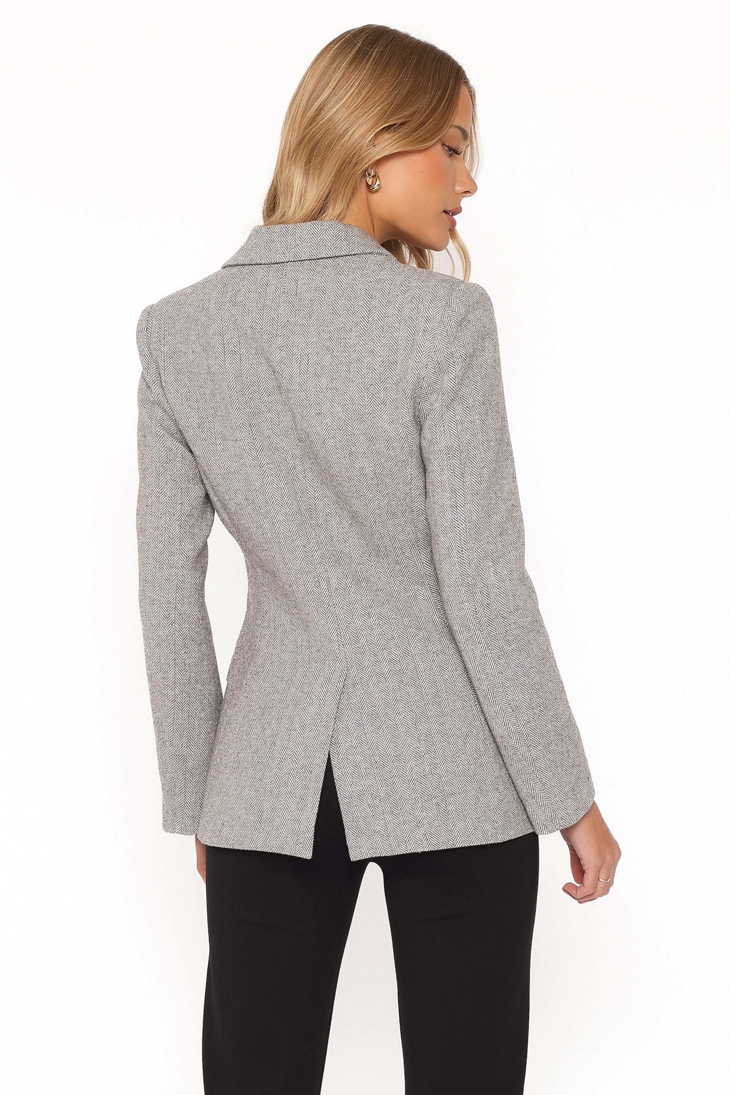 OUTERWEAR Brookes Double Breasted Blazer - Grey Houndstooth