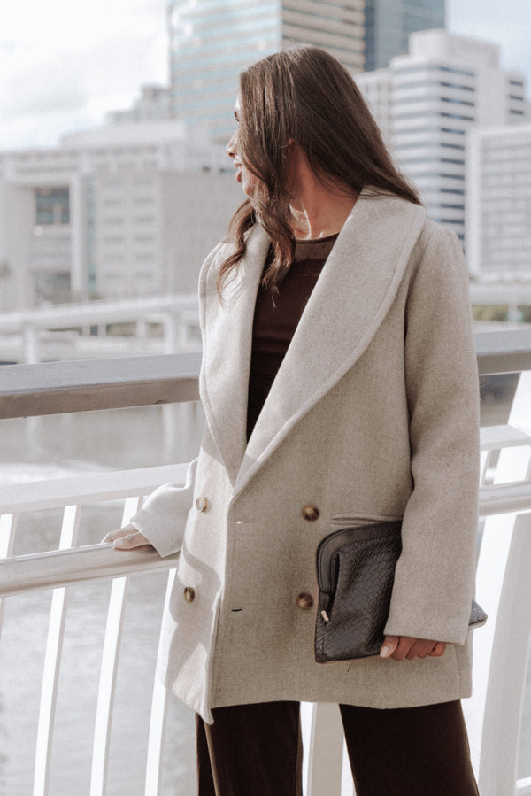OUTERWEAR Cartia Shawl Collar Car Coat - Taupe