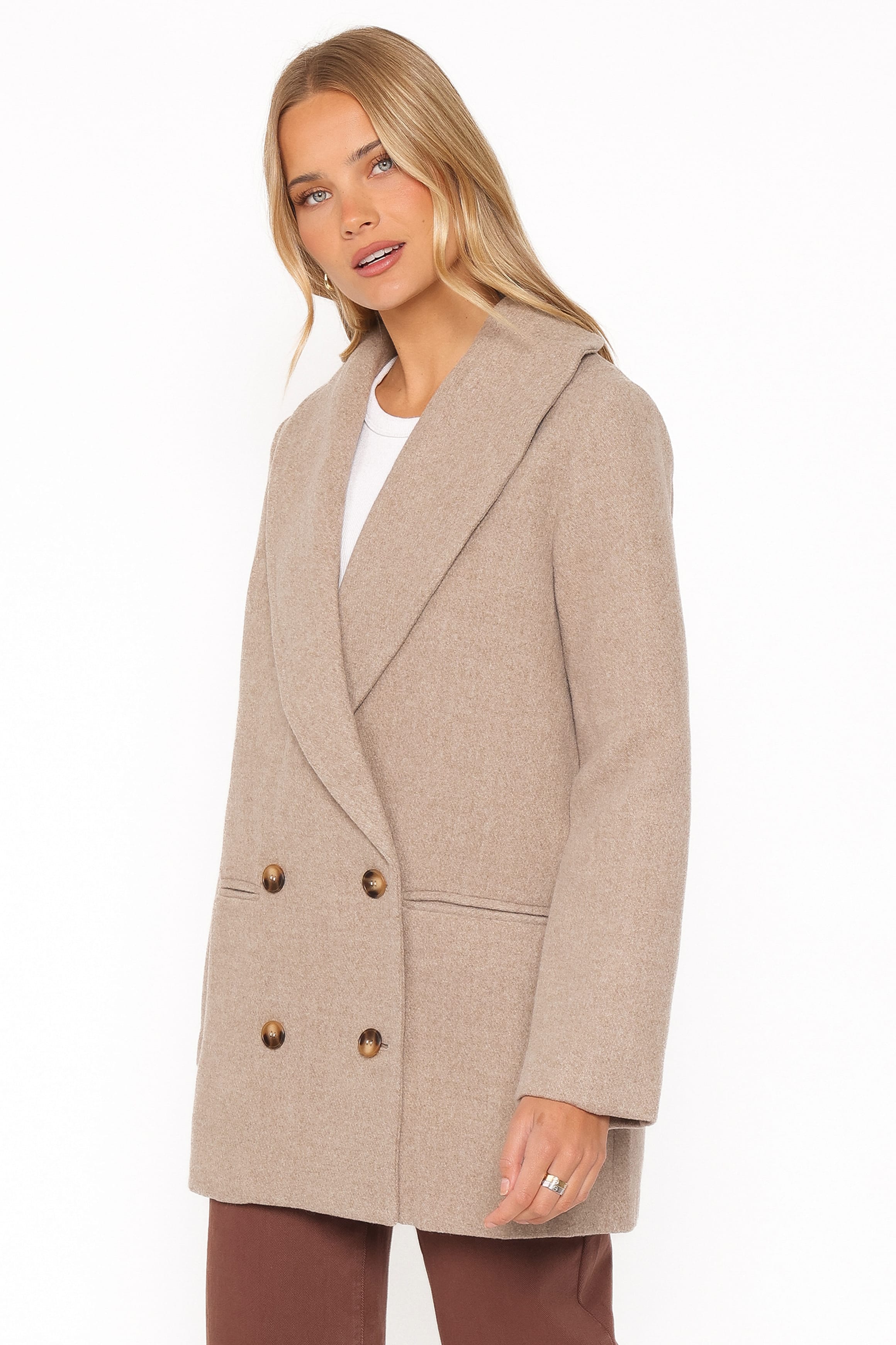 OUTERWEAR Cartia Shawl Collar Car Coat - Taupe