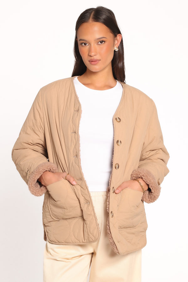 OUTERWEAR Denver Reversible Puffer Jacket - Camel