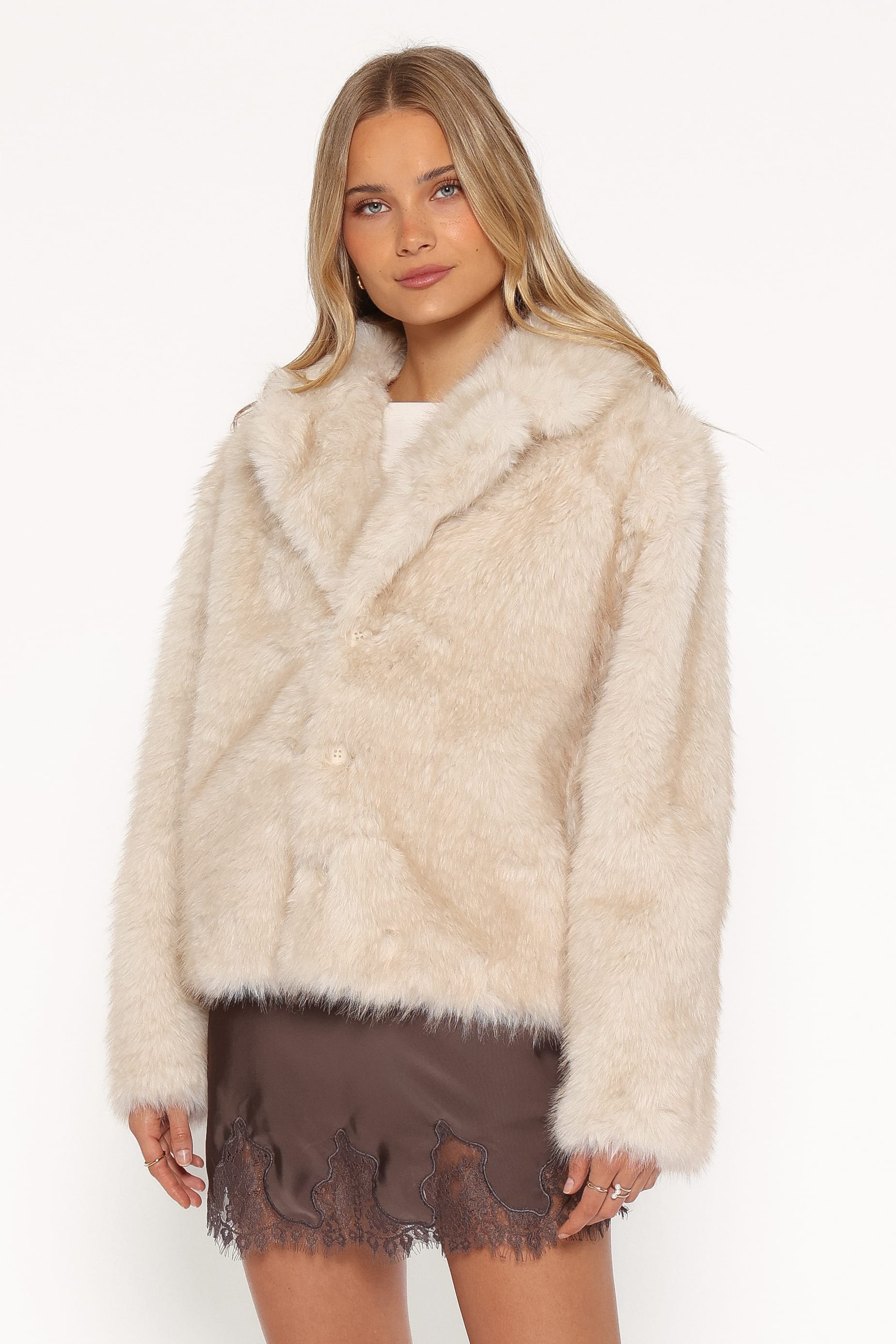 OUTERWEAR Frankie Reversible Car Coat - Cream