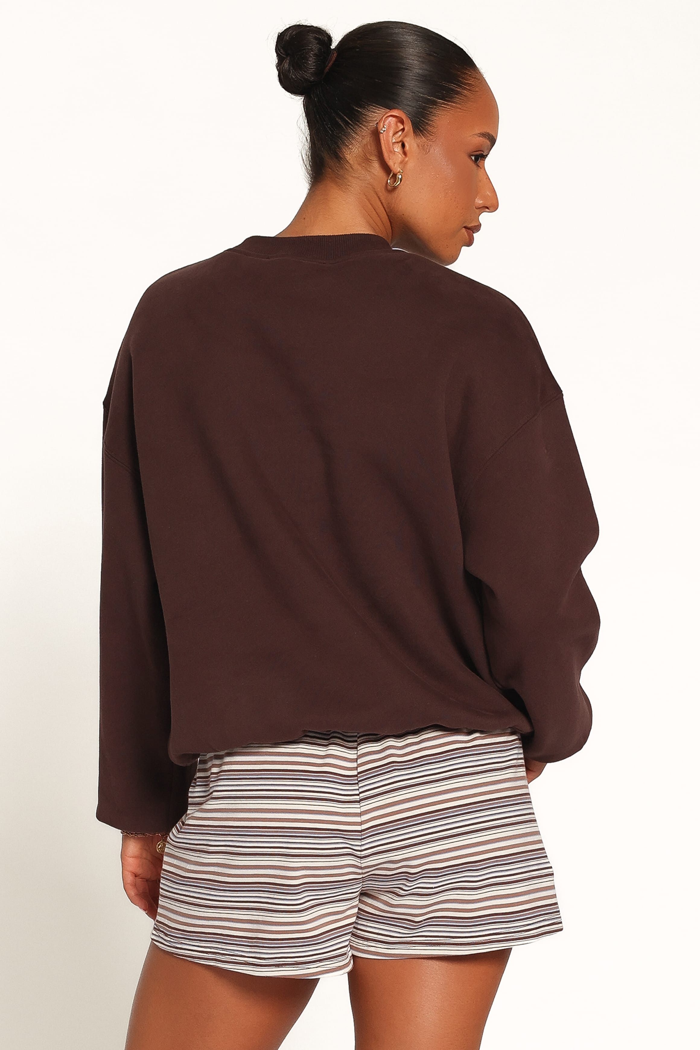 OUTERWEAR Harlie Embroidered Sweatshirt - Chocolate Brown