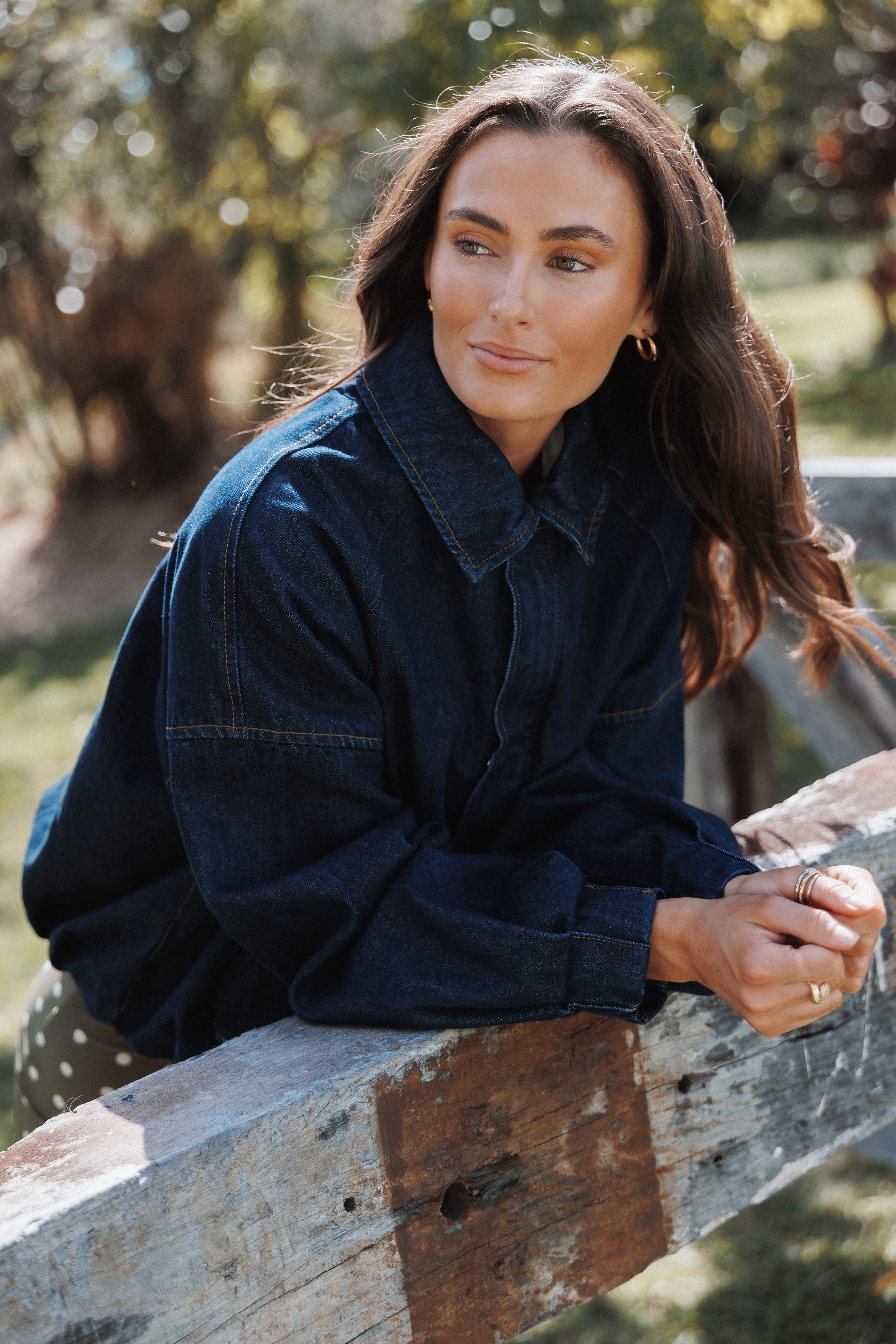 OUTERWEAR Janet Bomber Jacket - Dark Denim Wash