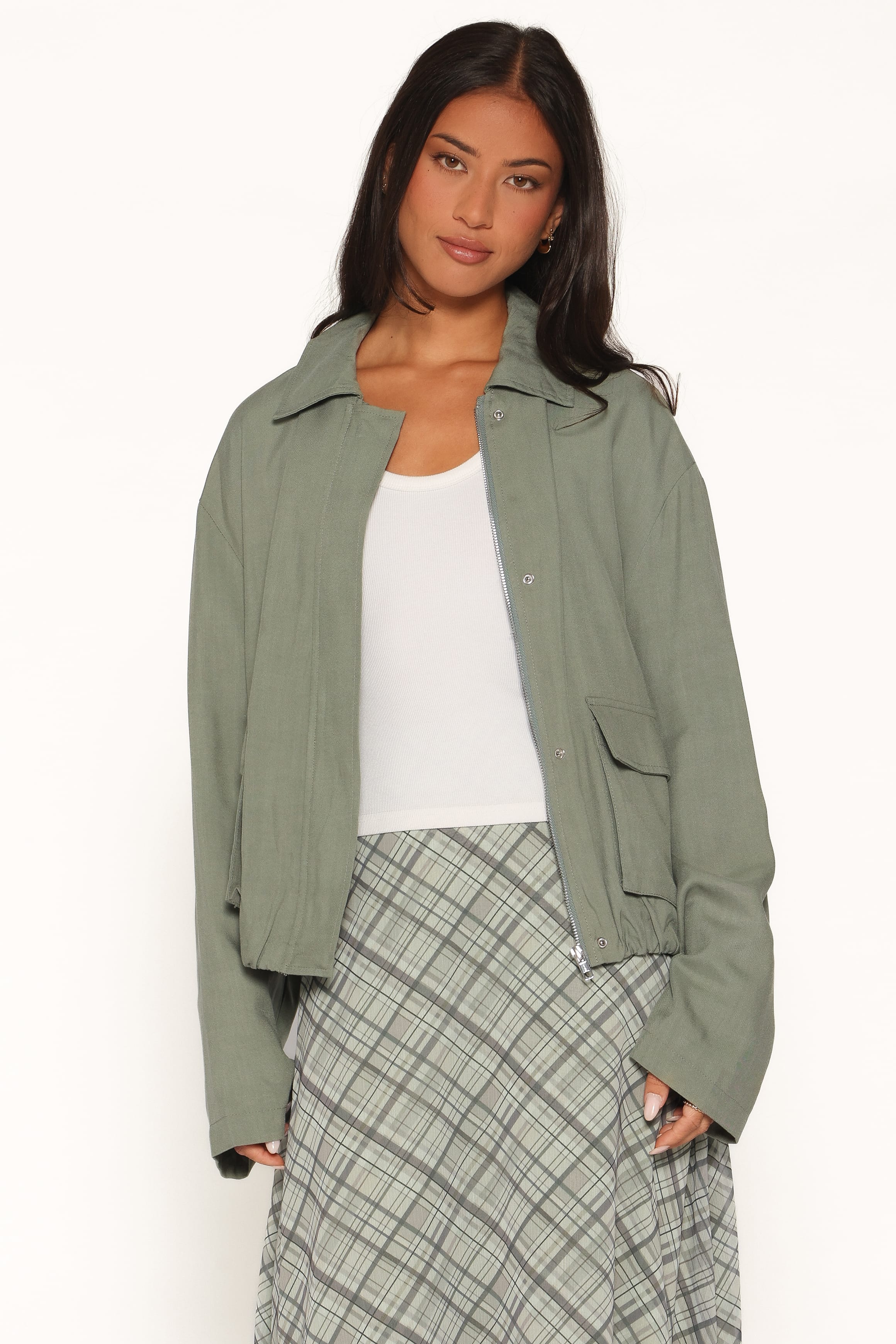 OUTERWEAR Julie Bubble Hem Jacket - Green