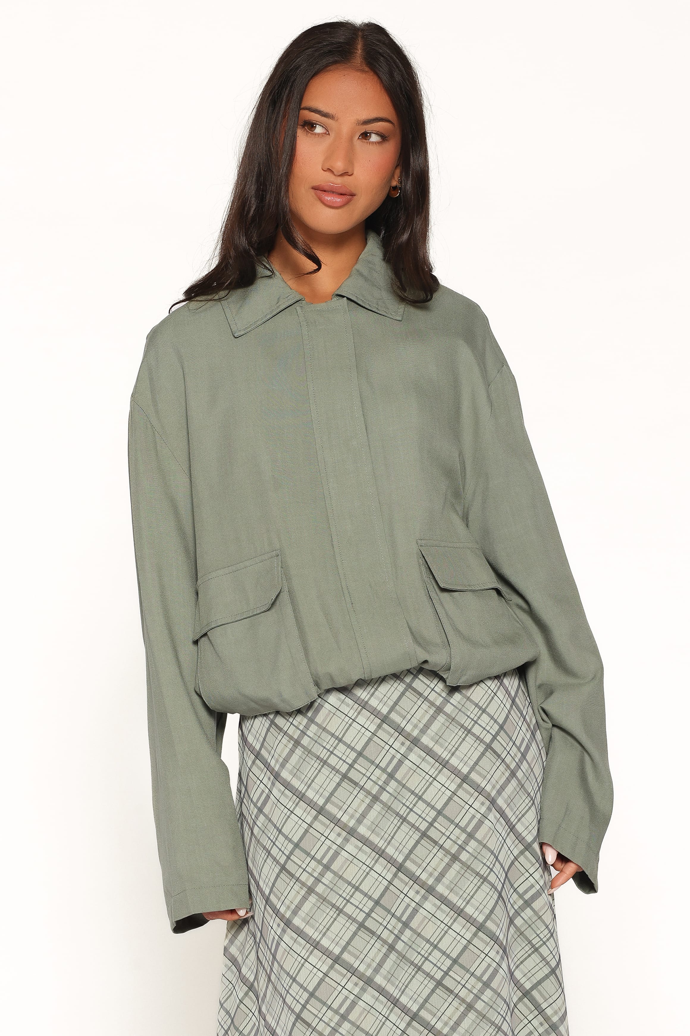 OUTERWEAR Julie Bubble Hem Jacket - Green