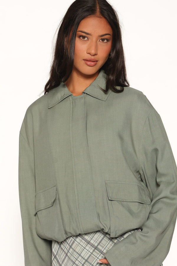 OUTERWEAR Julie Bubble Hem Jacket - Green