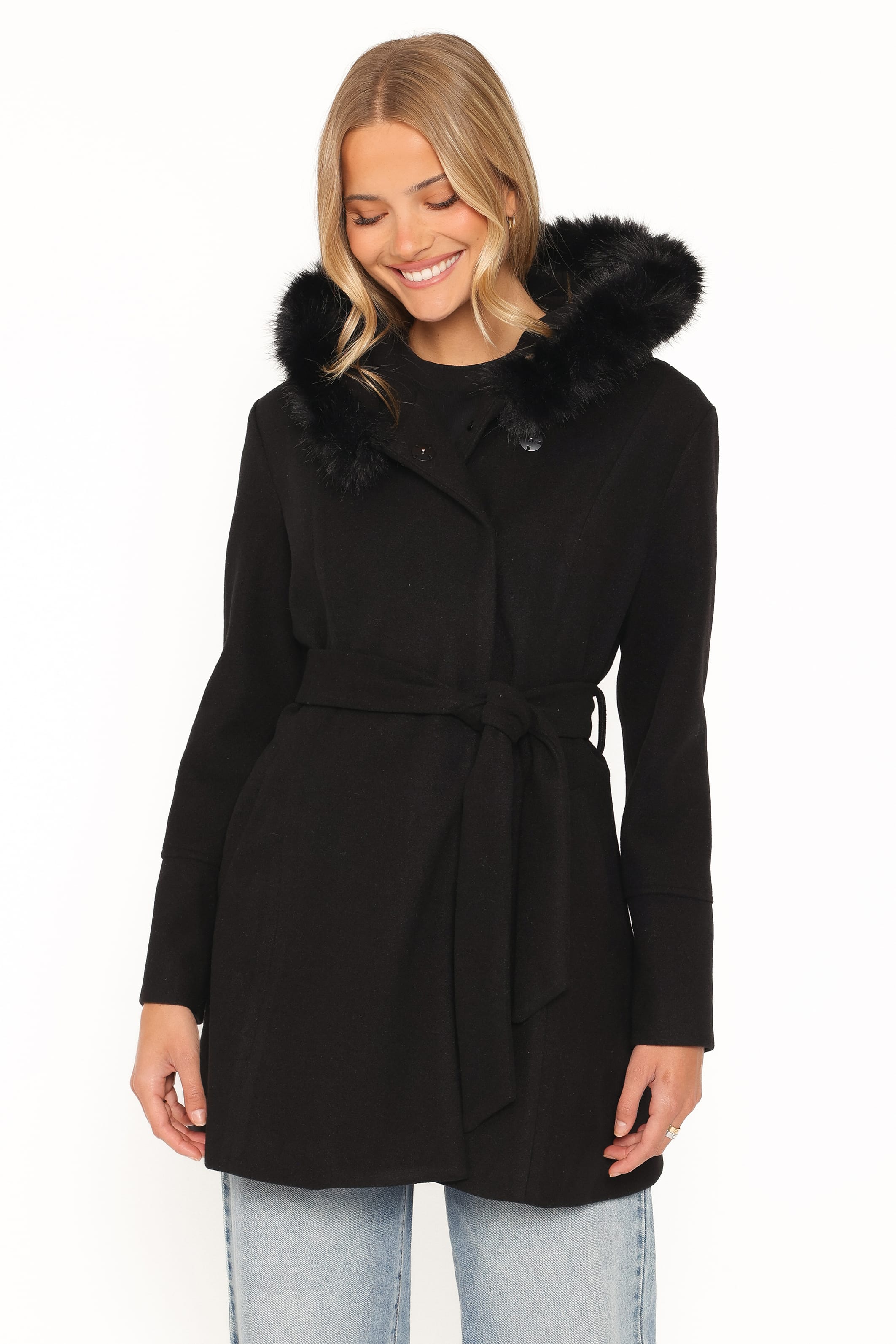 OUTERWEAR Remira Fit And Flare Coat - Black