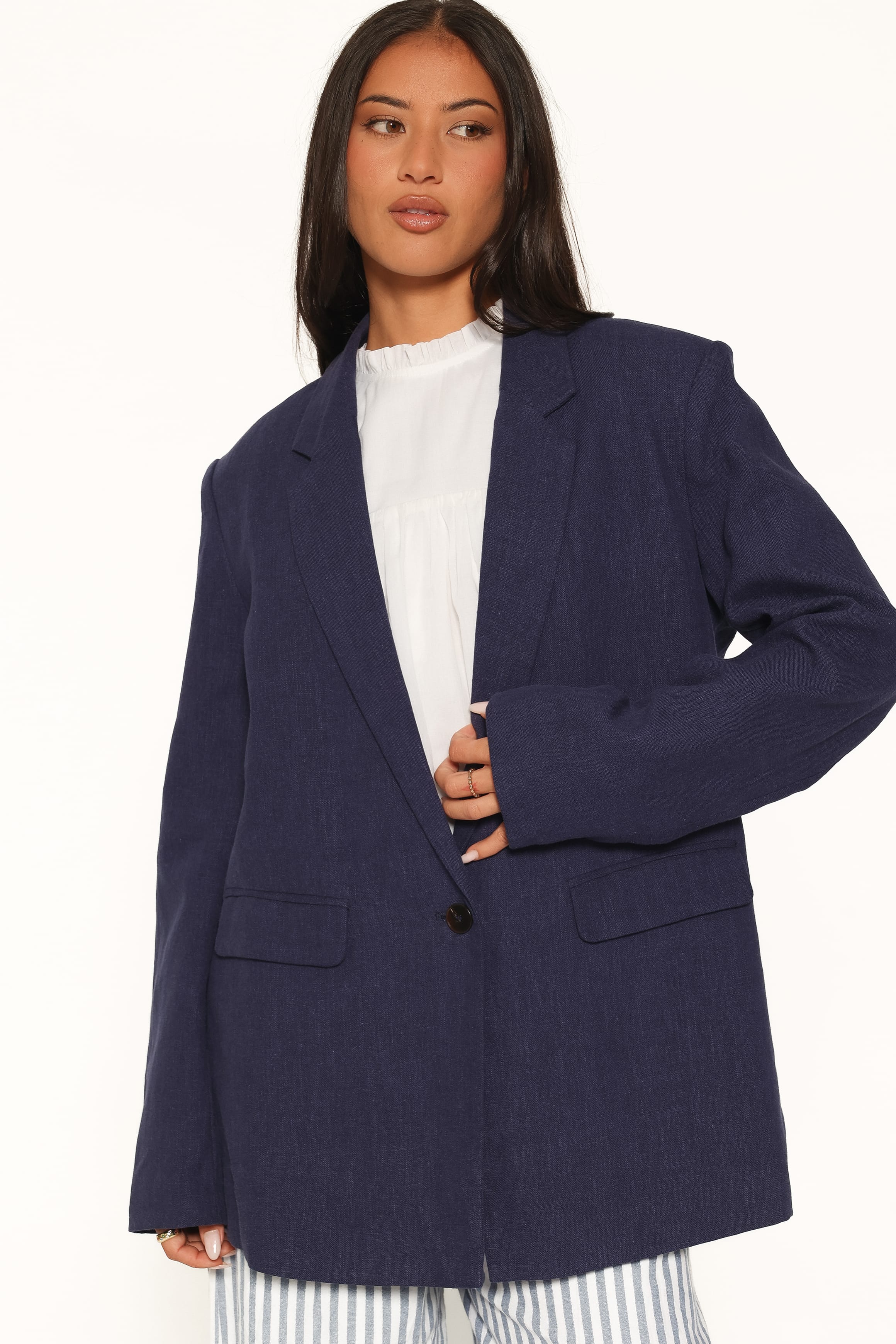 OUTERWEAR Rhodes Oversized Blazer - Navy Blue