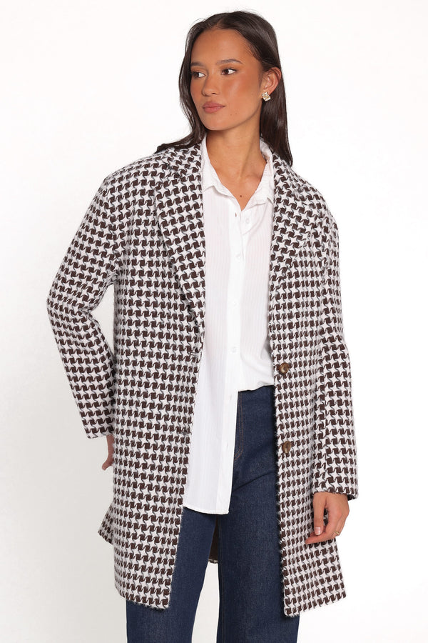 OUTERWEAR Rylie Car Coat - Brown Plaid