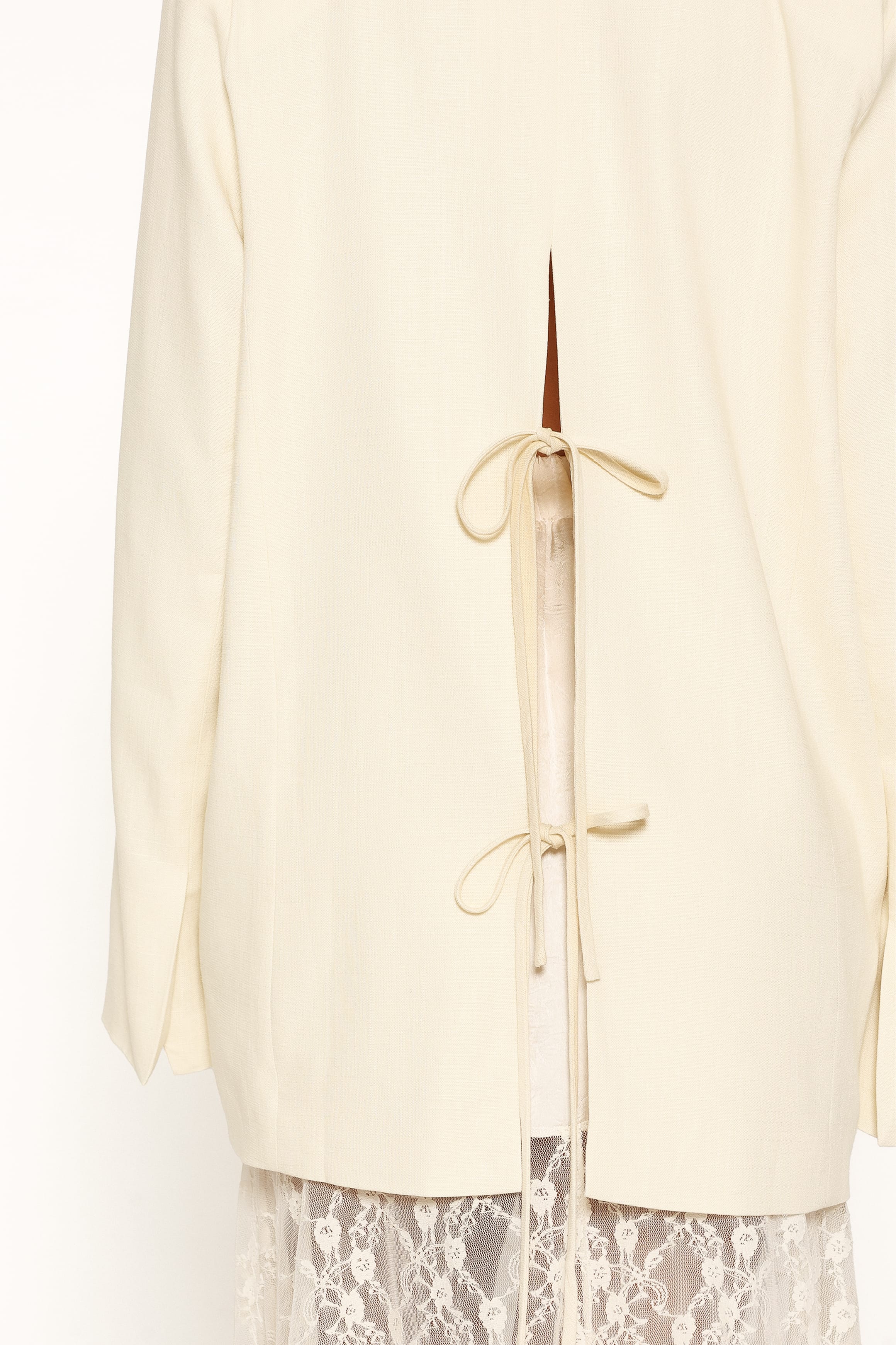 OUTERWEAR Tove Tie Back Blazer - Butter Yellow Linen