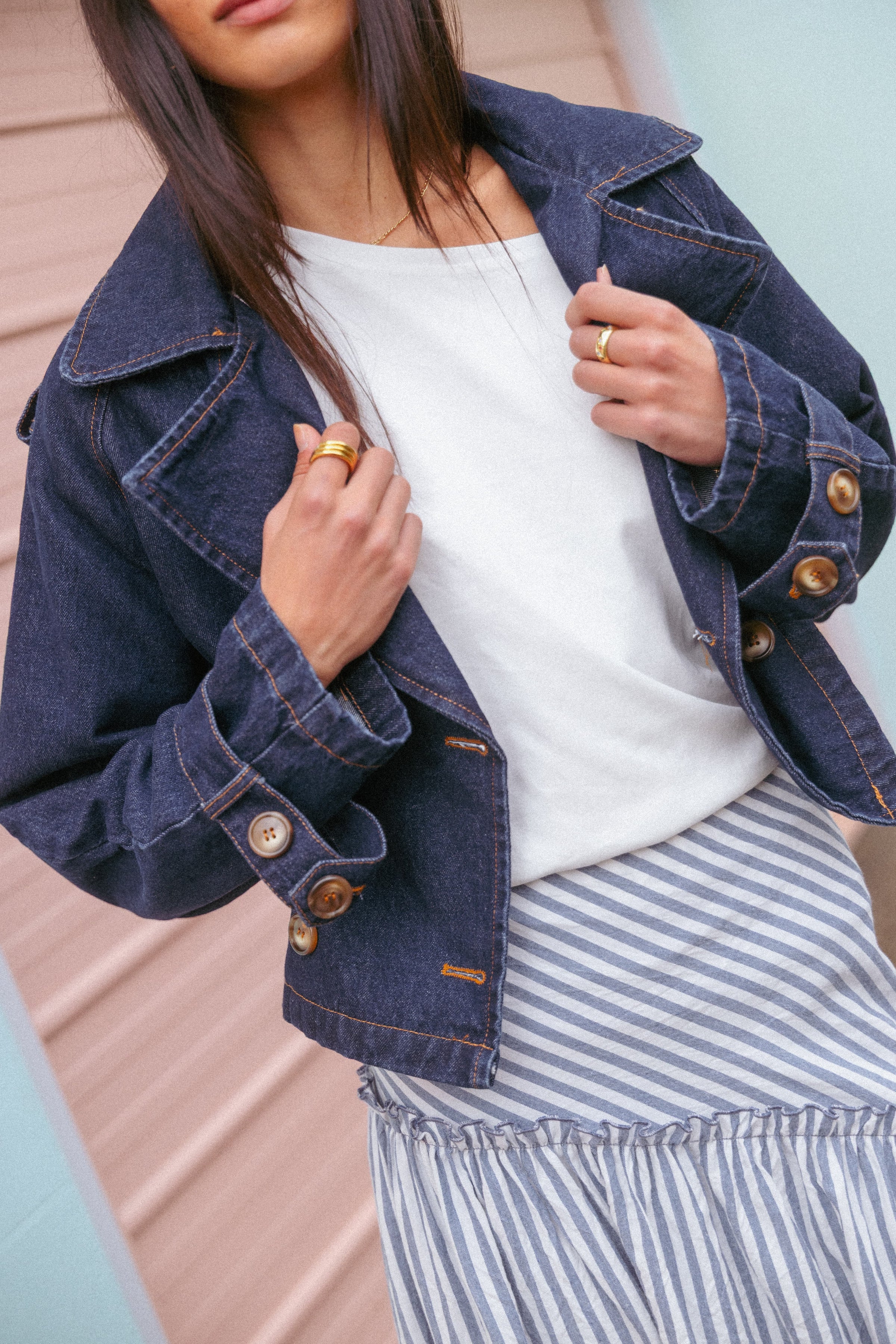 OUTERWEAR Westwood Waist Tie Denim Jacket - Indigo Wash