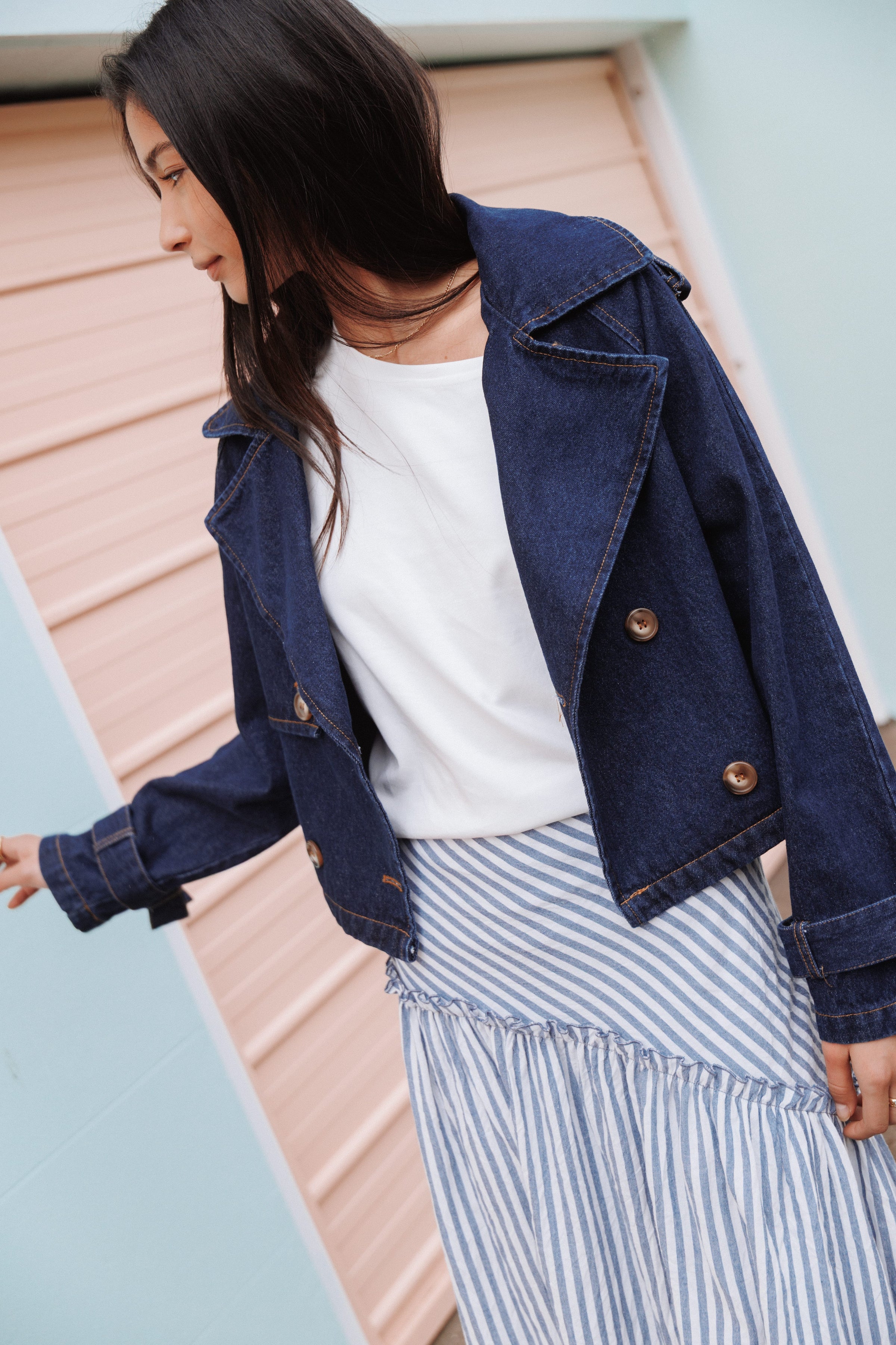 OUTERWEAR Westwood Waist Tie Denim Jacket - Indigo Wash