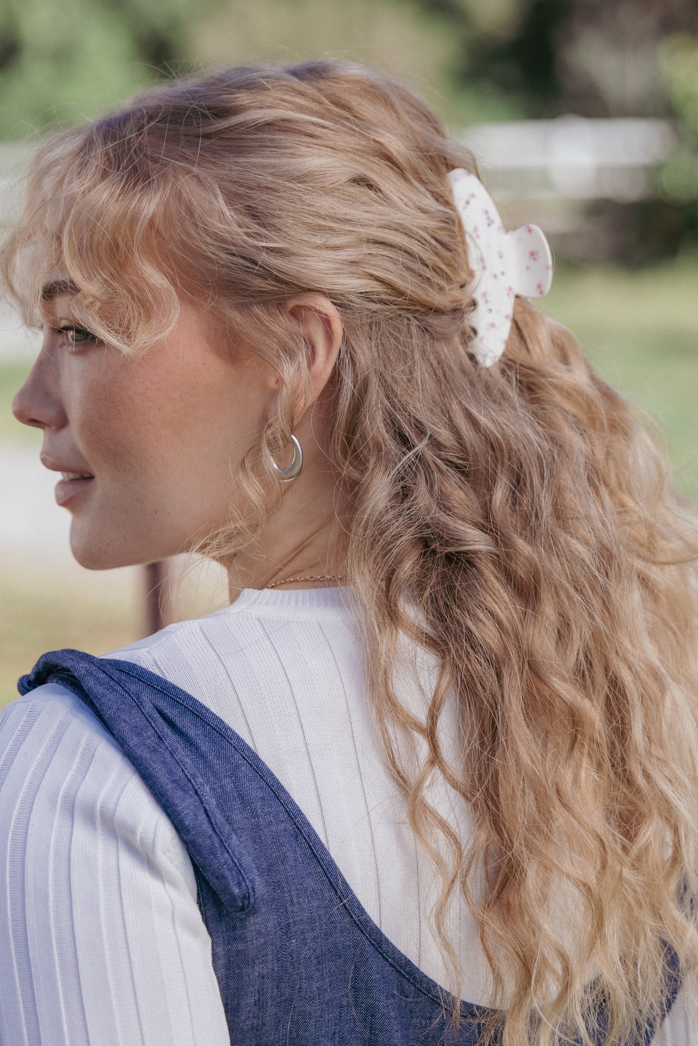 ACCESSORIES Adelaide Hair Clip - Cream Floral