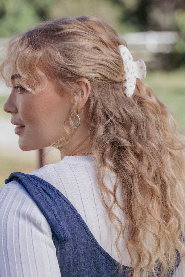 ACCESSORIES Adelaide Hair Clip - Cream Floral