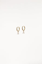 ACCESSORIES @Adley Hoop Rhinestone Earrings - Gold