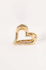 ACCESSORIES @Amore Heart Hair Clip - Gold