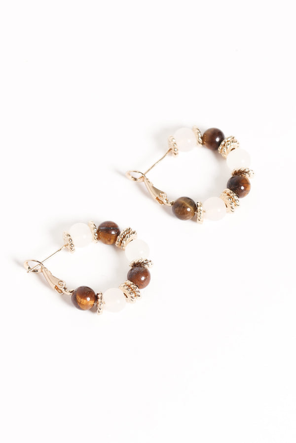 ACCESSORIES Aster Bead Earrings - Gold/Brown