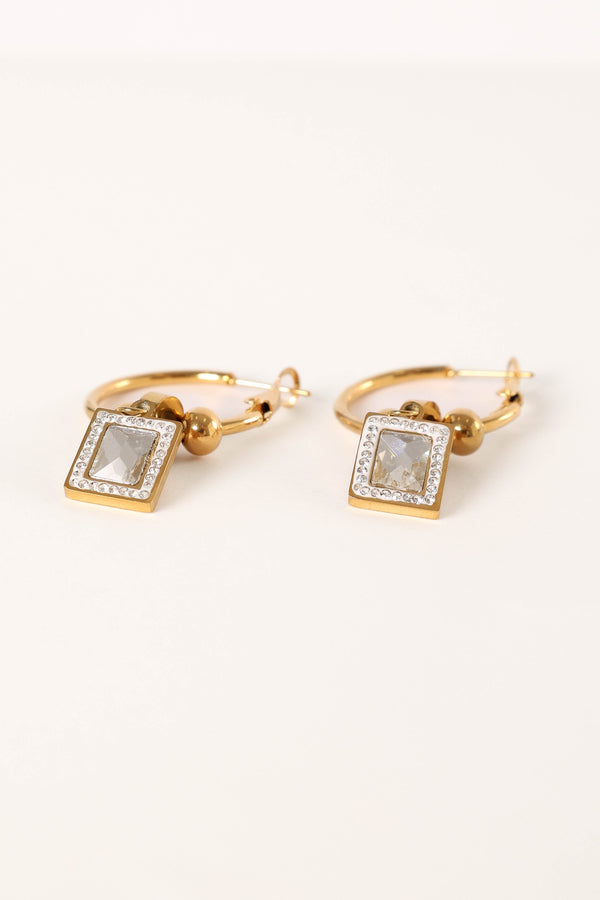 ACCESSORIES @Audrey Charm Hoop Earrings - Gold