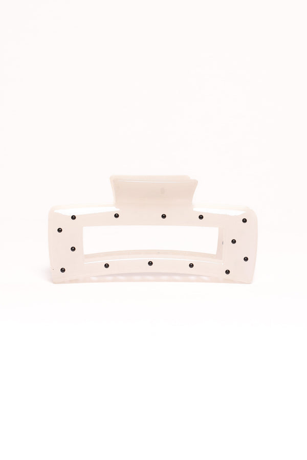 ACCESSORIES Avah Hair Clip - White Polka Dot